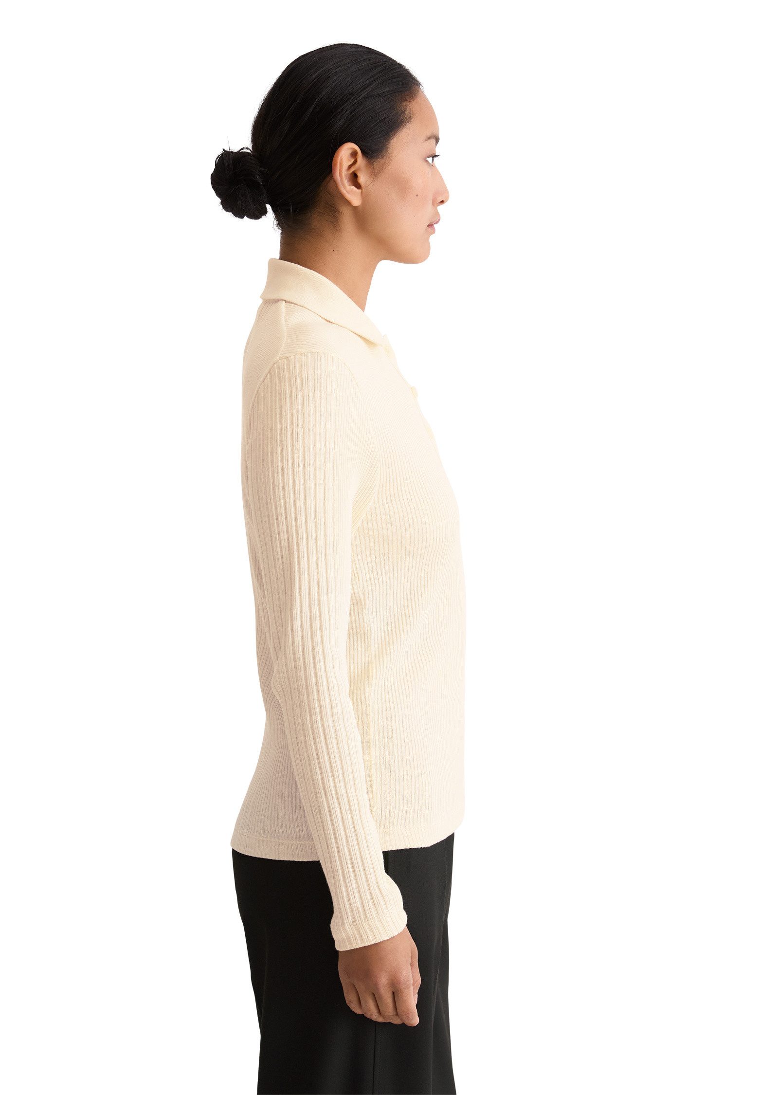 Marc O'Polo Langarm-Poloshirt aus Organic Cotton Jersey günstig online kaufen