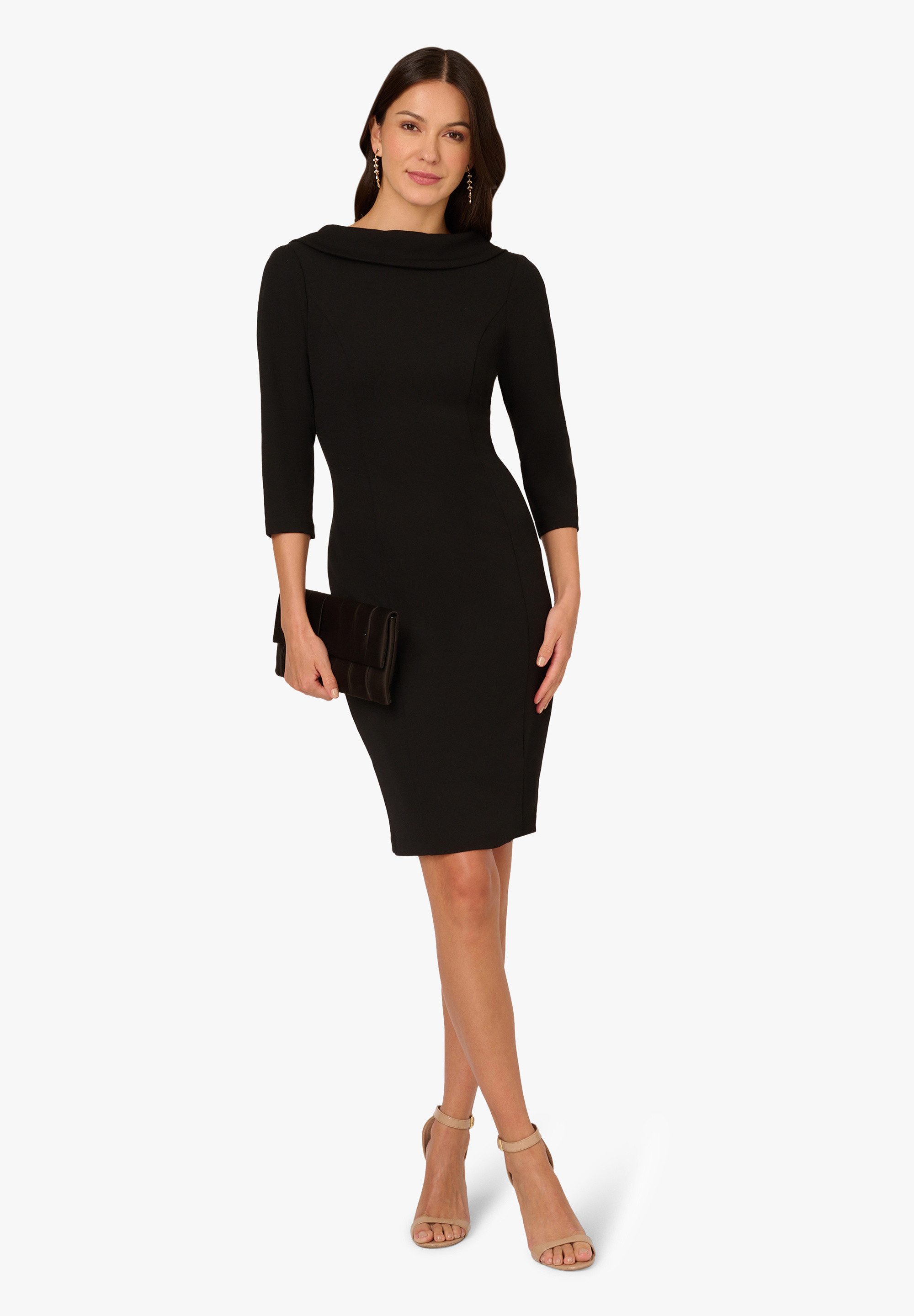 Adrianna Papell Midikleid Rolled Neck Crepe Midi Dress Modern, klassisch, stilvoll