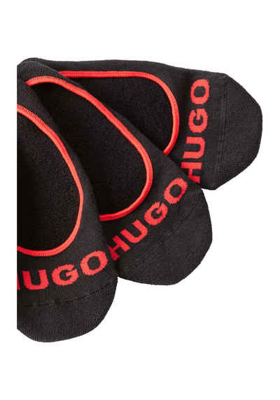 HUGO Füßlinge 3P SL PLUSH LOGO CC (Packung, 3-Paar, 3er) mit kontrastfarbenem HUGO-Schriftzug