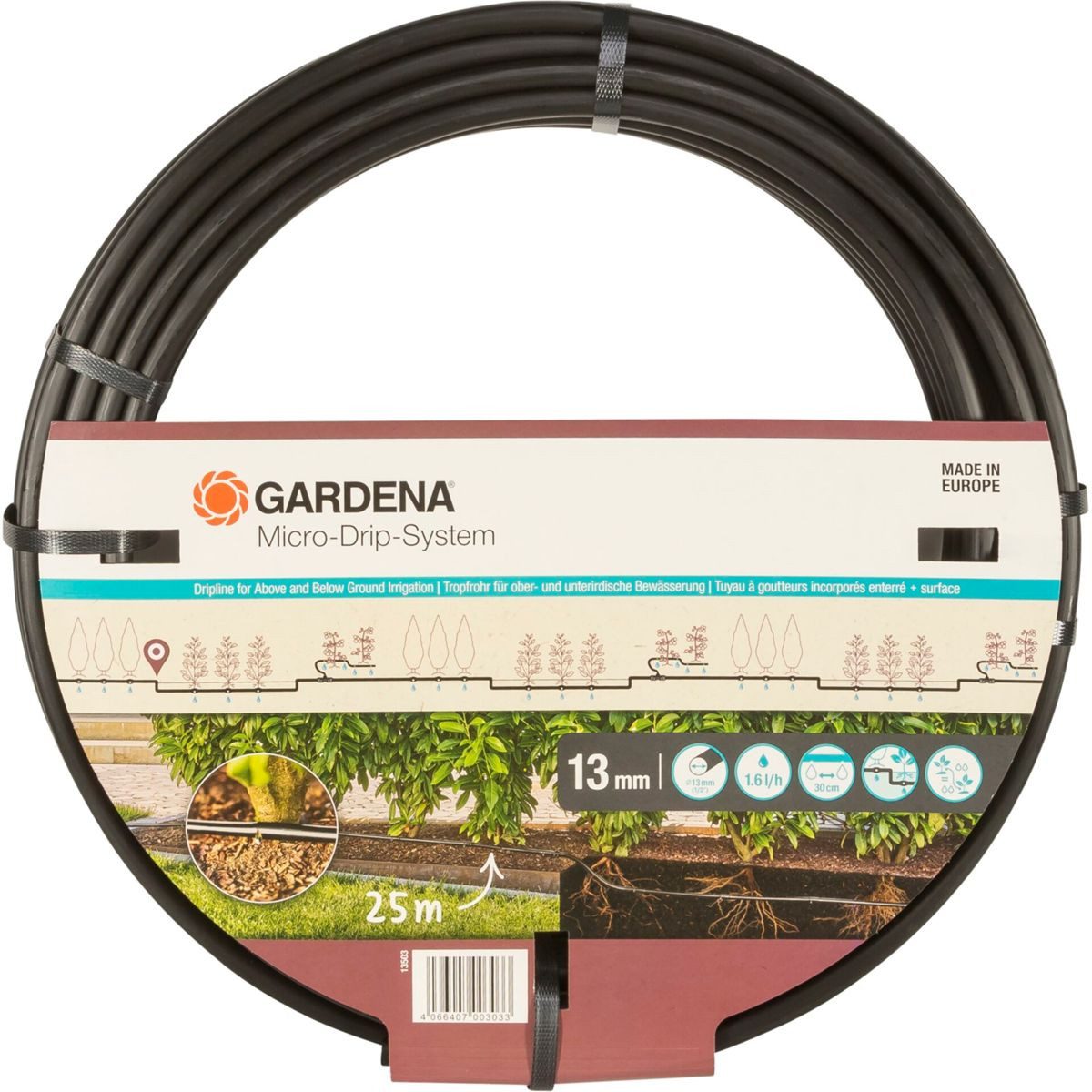 GARDENA Bewässerungssystem Micro-Drip-System Rohr 1,6 l/h, 25m