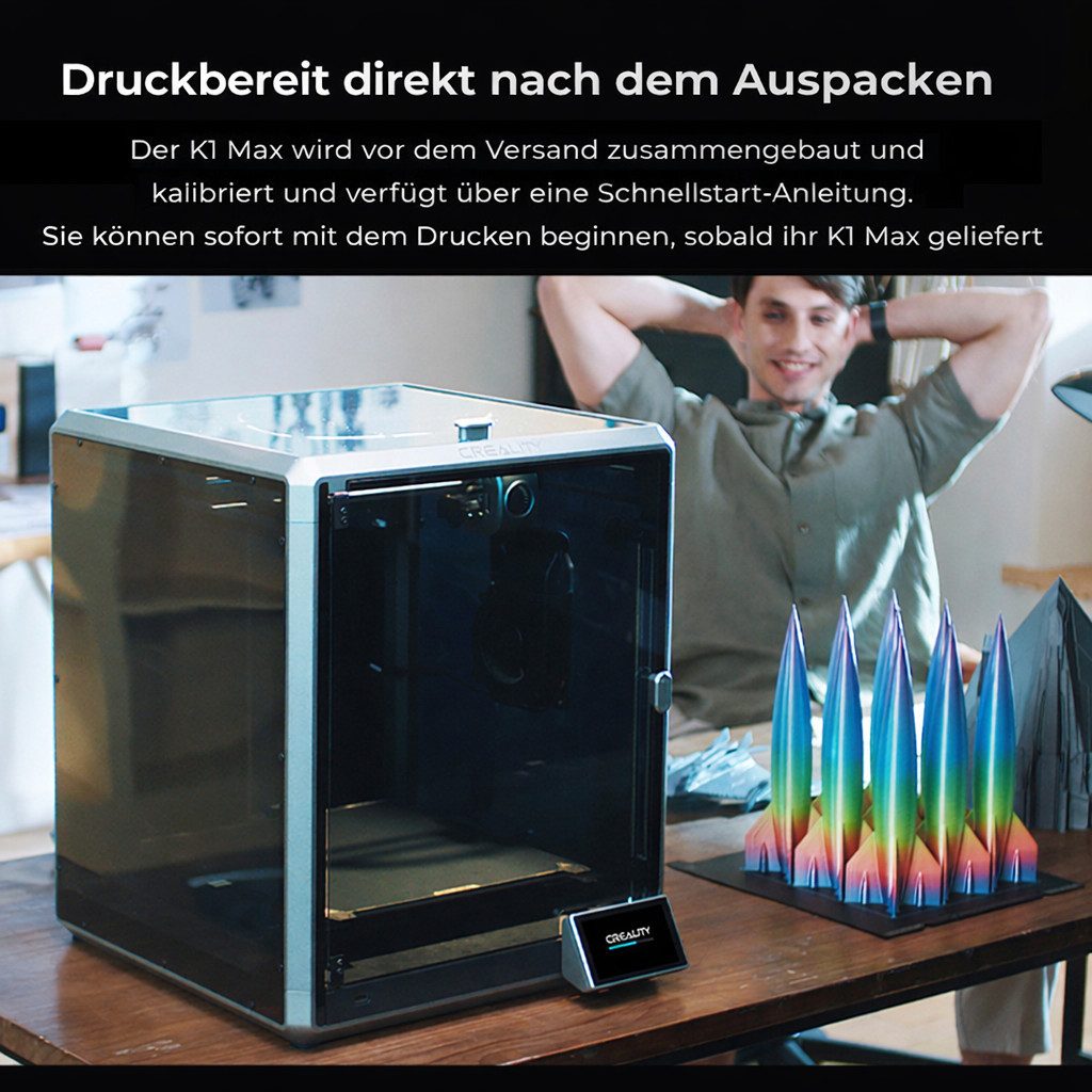 GARRYFIZH Creality K1 Max 3D Drucker – 600 mm/s High Speed – AI LiDAR Multifunktionsdrucker, (AI-Kamera, automatische Nivellierung und großer Bauraum für Maker)