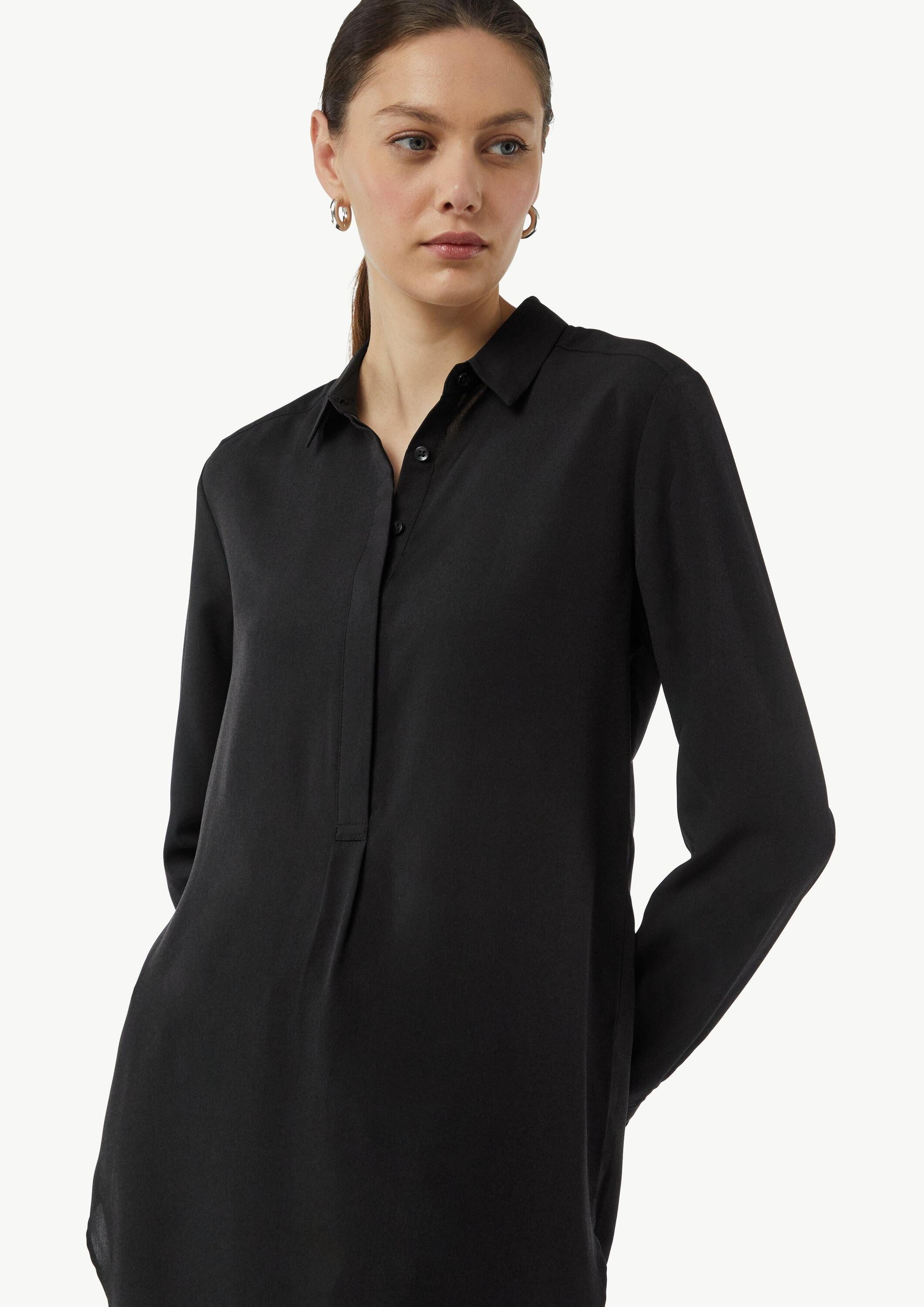 comma Langarmbluse Bluse Weich fließende Longbluse aus Chiffon