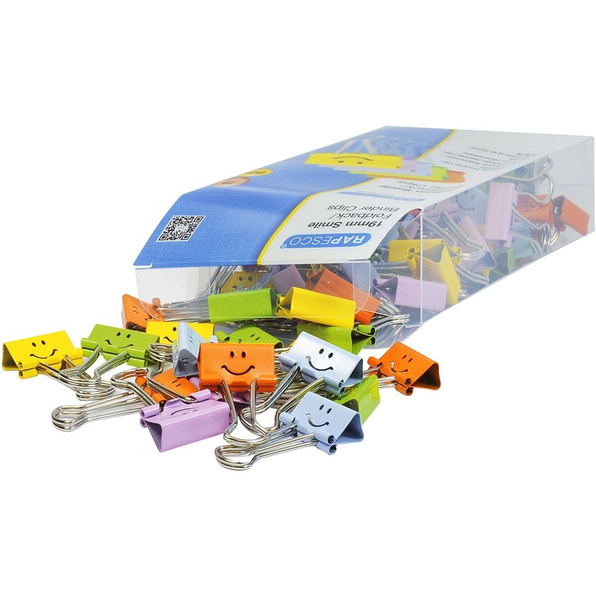 RAPESCO Büroklammer Gesicht, Klemmbreite 19 mm / Klemmstärke 7,0 mm, 80 Stück