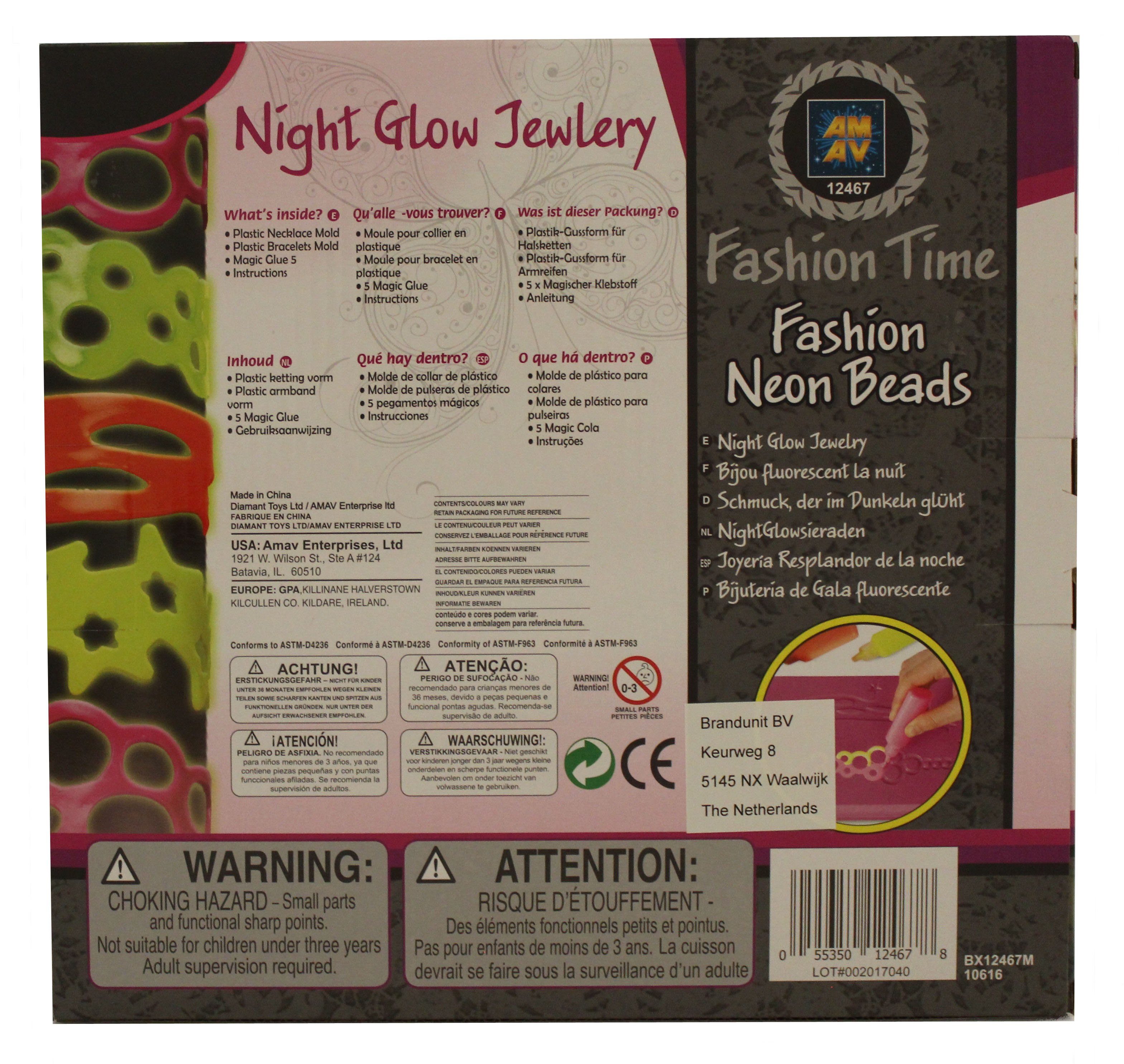 AMAV Enterprise ltd Bastel-Armband Fashion Time Night Glow Jewelry Bastelset, Leuchtet im Dunkeln
