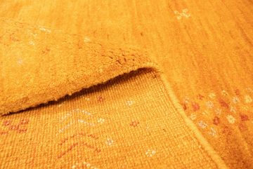 Wollteppich Gabbeh Teppich handgeknüpft gold, morgenland, rechteckig, Höhe: 18 mm, handgeknüpft
