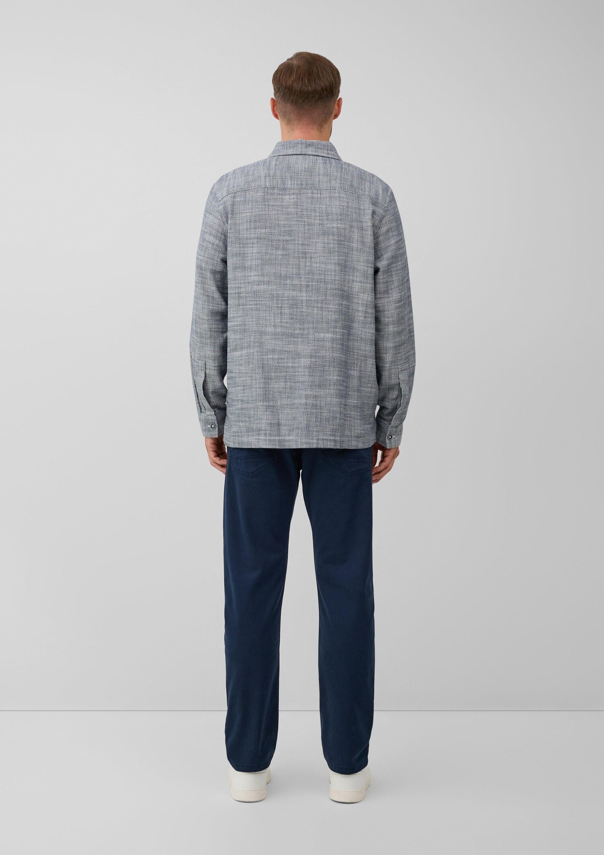 s.Oliver Langarmhemd Hemd Leichtes Overshirt mit Struktur und aufgesetzten Taschen