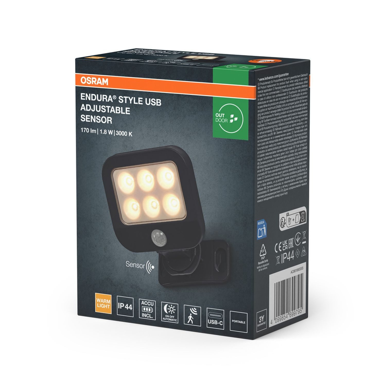 Licht-Erlebnisse Deckenstrahler LAMESUN, LED fest integriert, Warmweiß, LED Akku Bewegungssensor 3000 K 140 lm verstellbar Modern