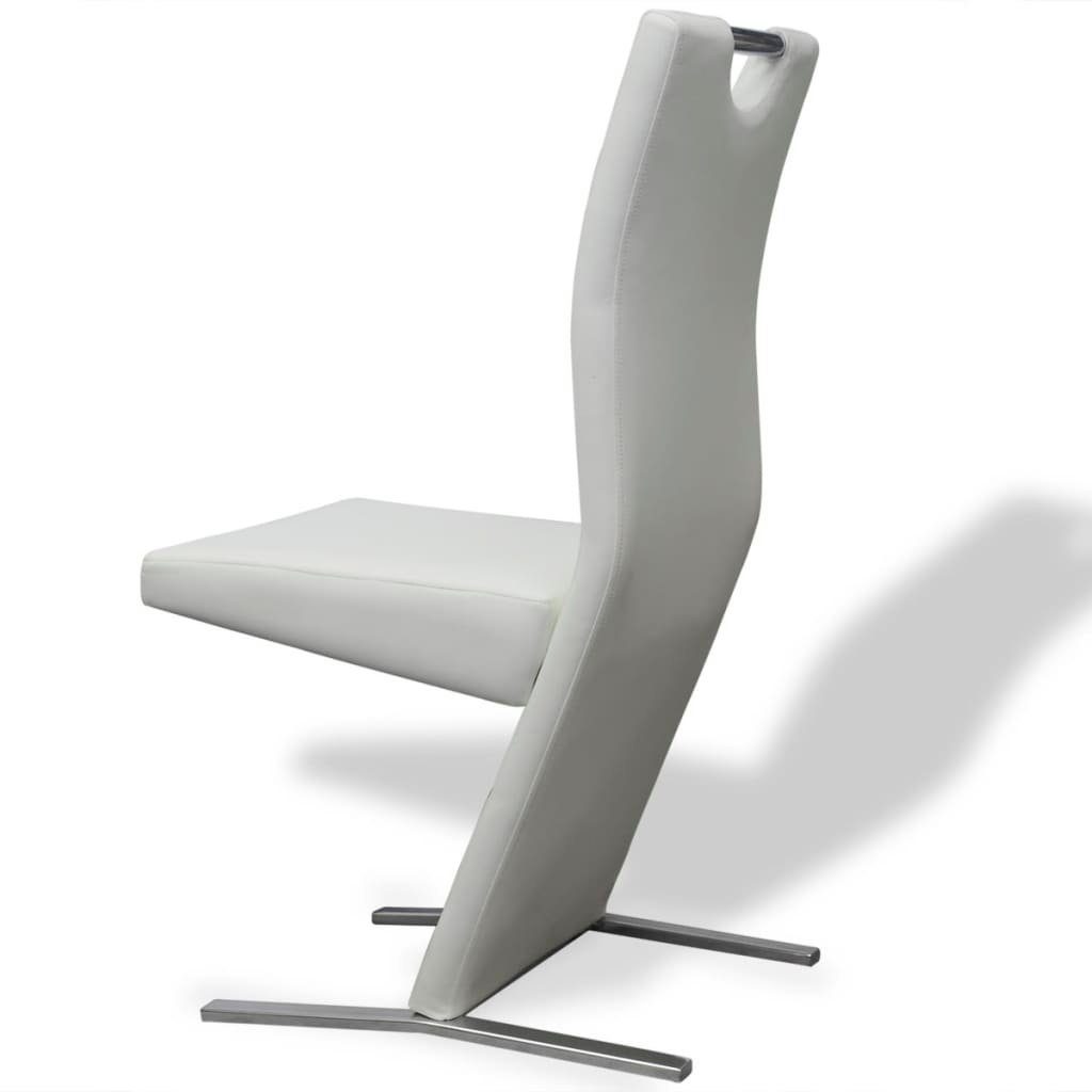 Weiß | Weiß Esszimmerstühle Weiß 2 Stk. (2 vidaXL Esszimmerstuhl St) Kunstleder