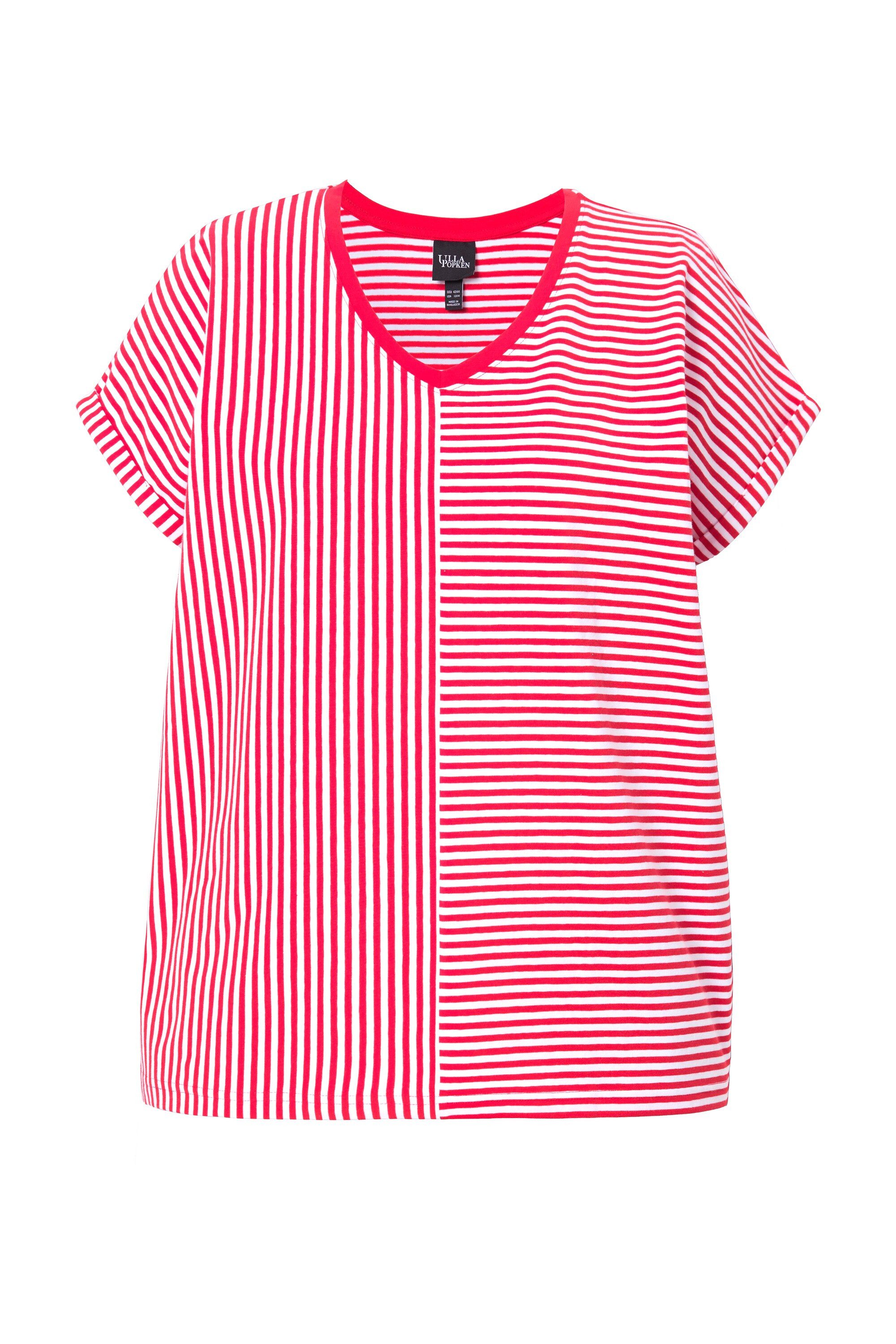Ulla Popken T-Shirt Shirt Ringelmix Oversized günstig online kaufen