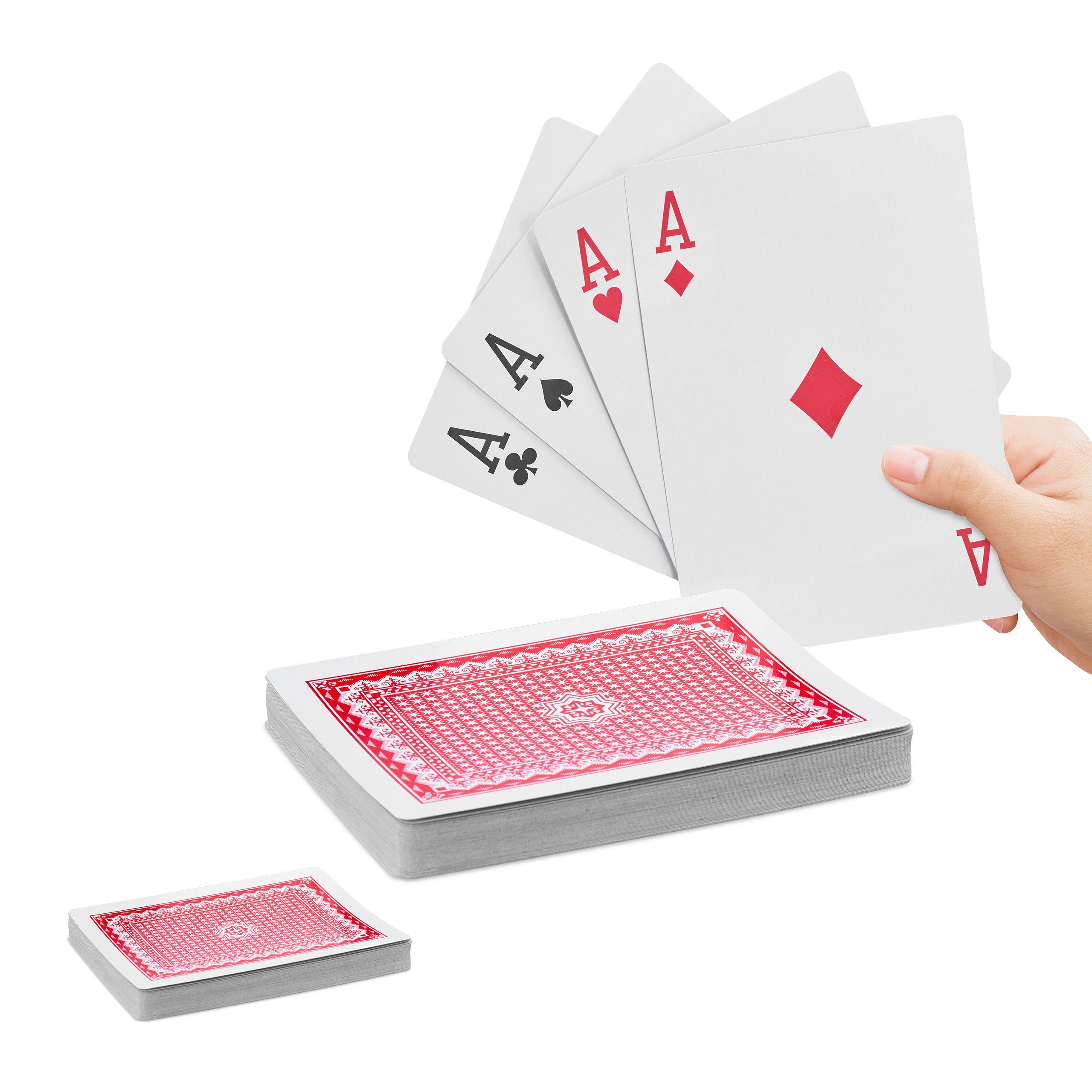 relaxdays Spiel, 2 x Pokerkarten Jumbo 54 Karten