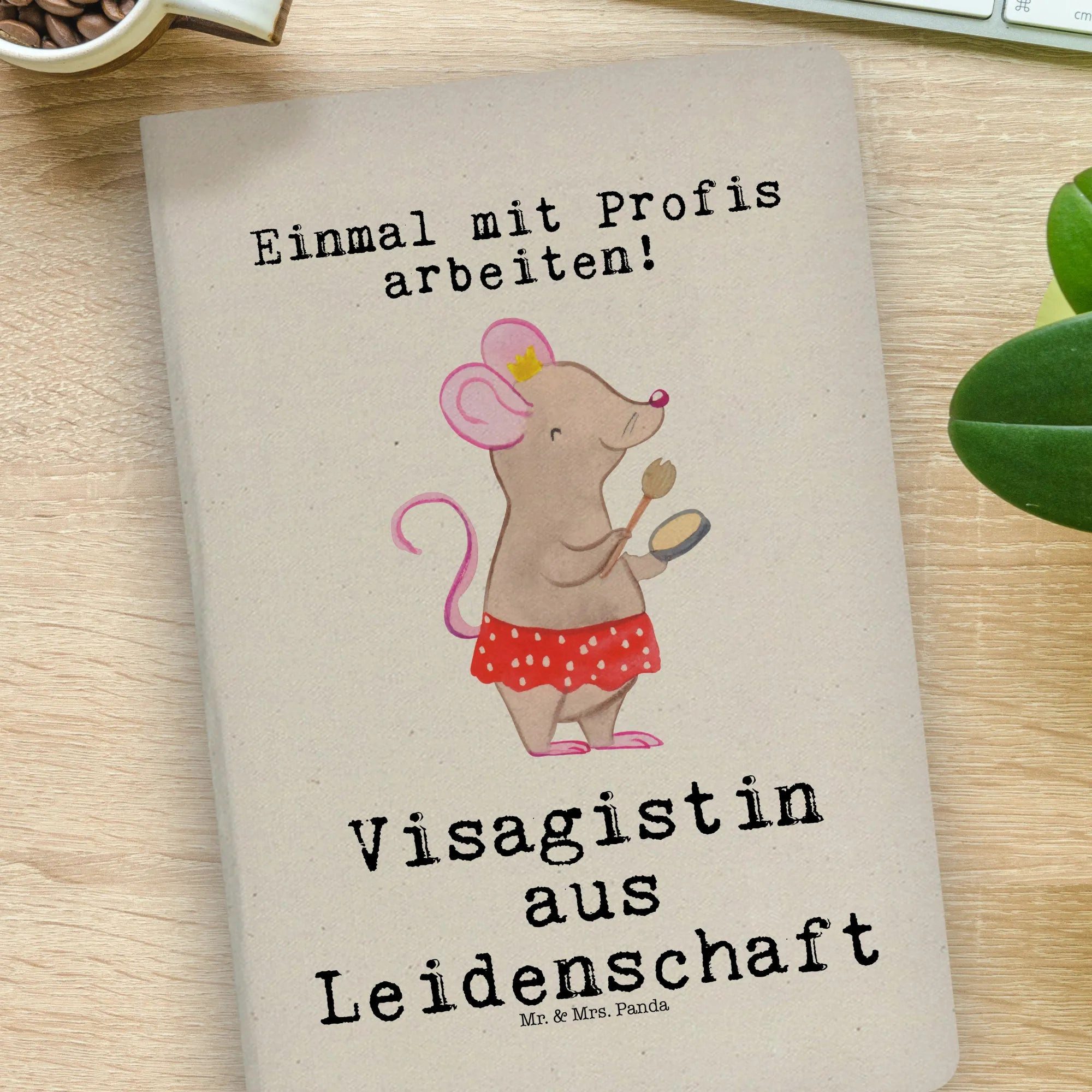 Thumbnail - Mr. & Mrs. Panda Notizbuch Visagistin Leidenschaft - Transparent - Geschenk, Dankeschön, Ausbild Mr. & Mrs. Panda, Kreat...