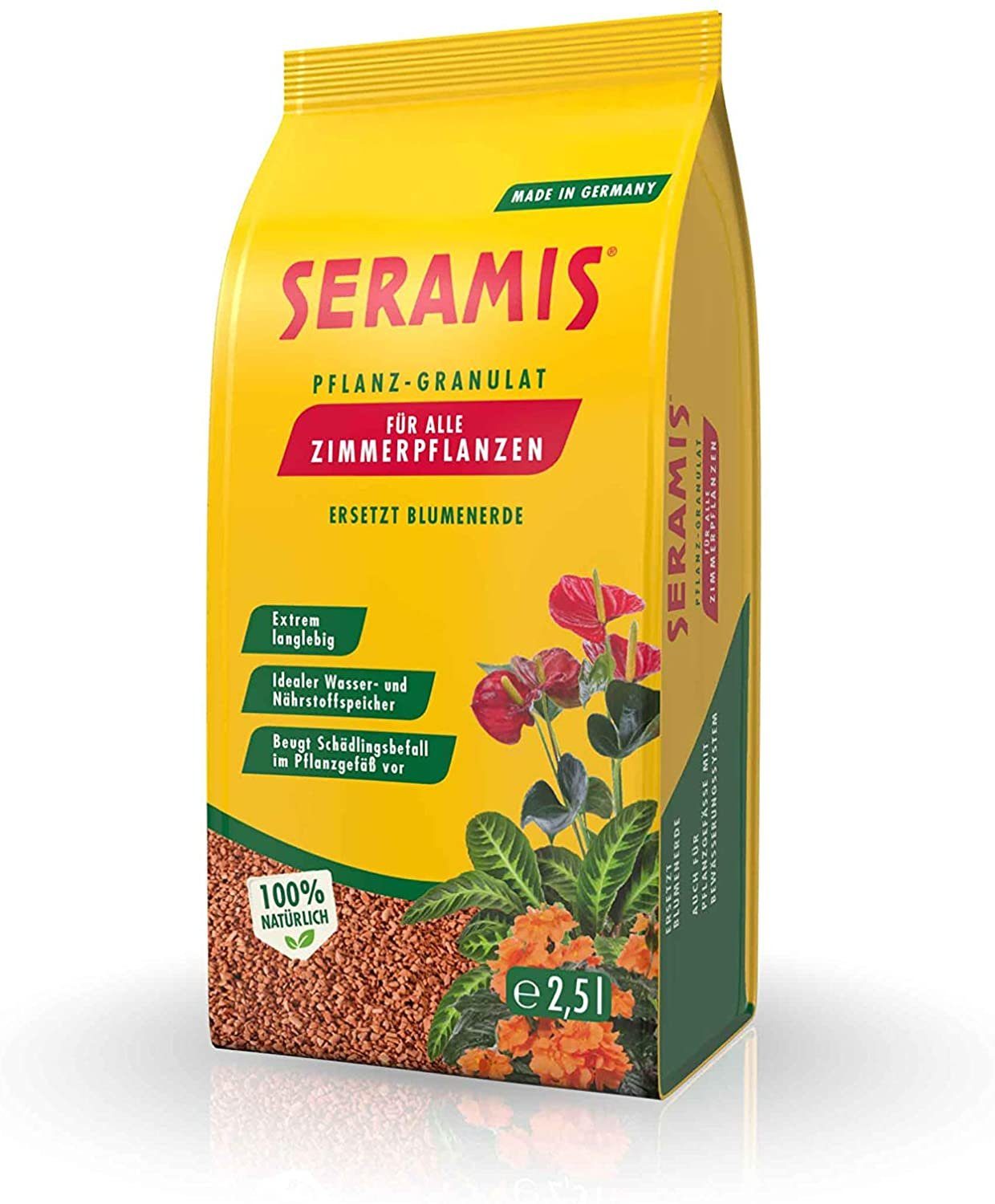 Seramis Pflanzgranulat Pflanzgranulat für alle Zimmerpflanzen, mit Pflanzgranulat, (1-St), 2,5 l