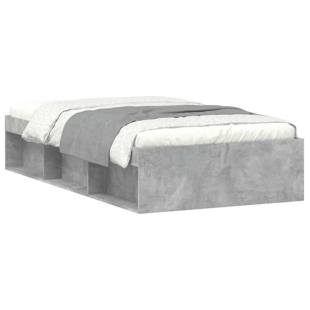 vidaXL Bettgestell, Bettrahmen Betongrau 90x200 cm