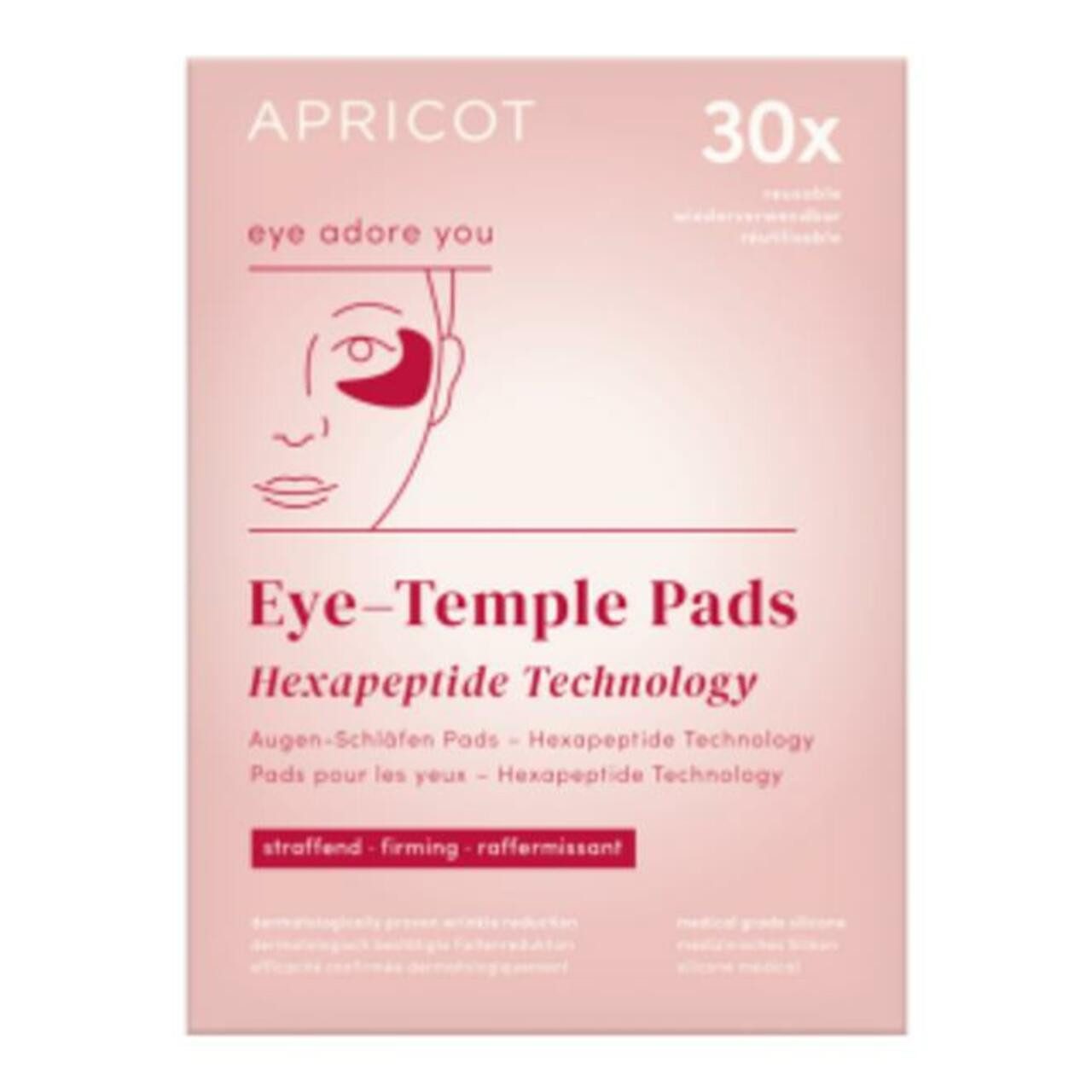 Apricot Augenmaske Eye & Temple Pads Hexapeptide Technology "eye adore you", für Alle Hauttypen vegan