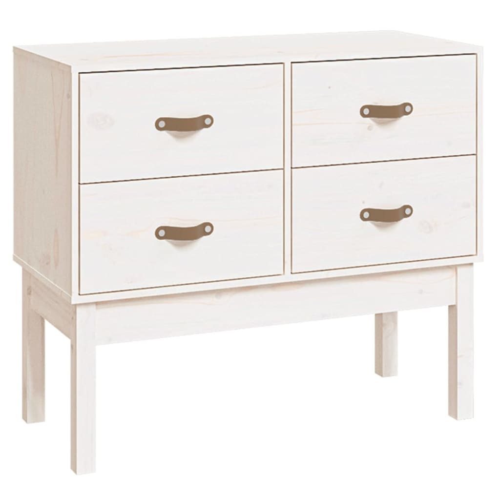 Sideboard Konsolenschrank Weiß 90x40x78 cm Massivholz Kiefer Kommode