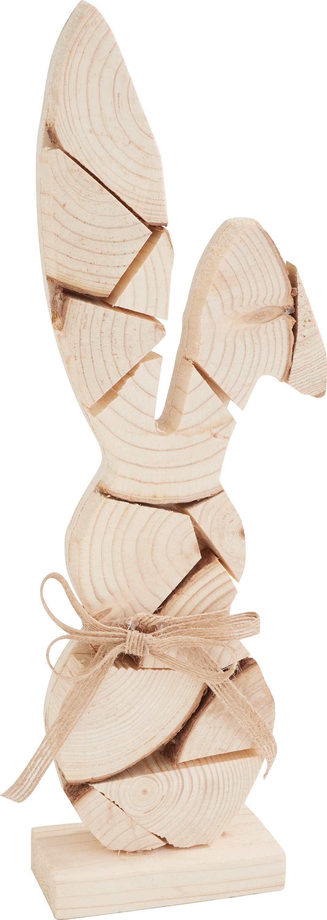 VBS Dekoobjekt Holzstückchen-Hase auf Sockel (1 St), 10 x 29.5 x 4 cm