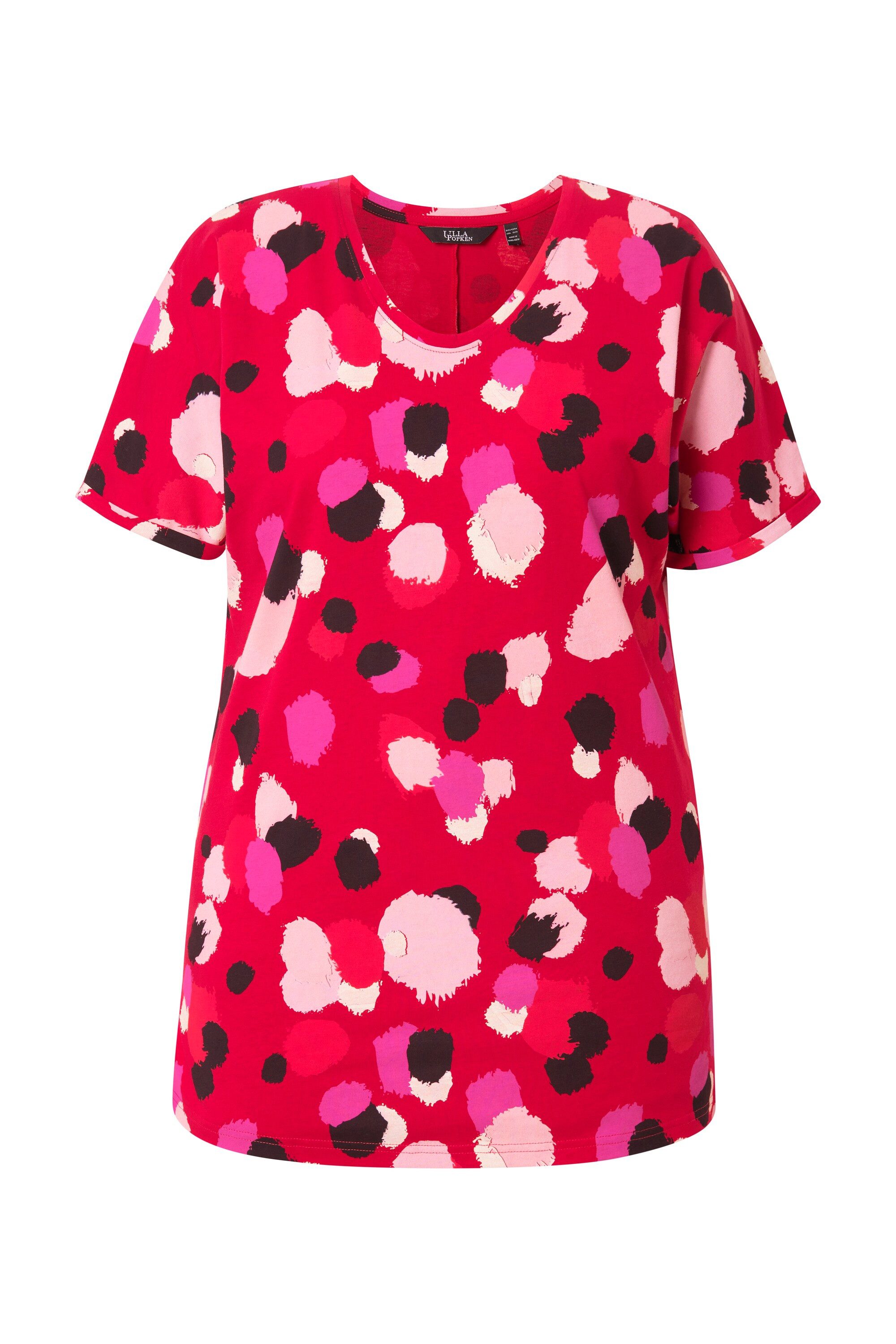 Ulla Popken T-Shirt T-Shirt Tupfen oversized günstig online kaufen