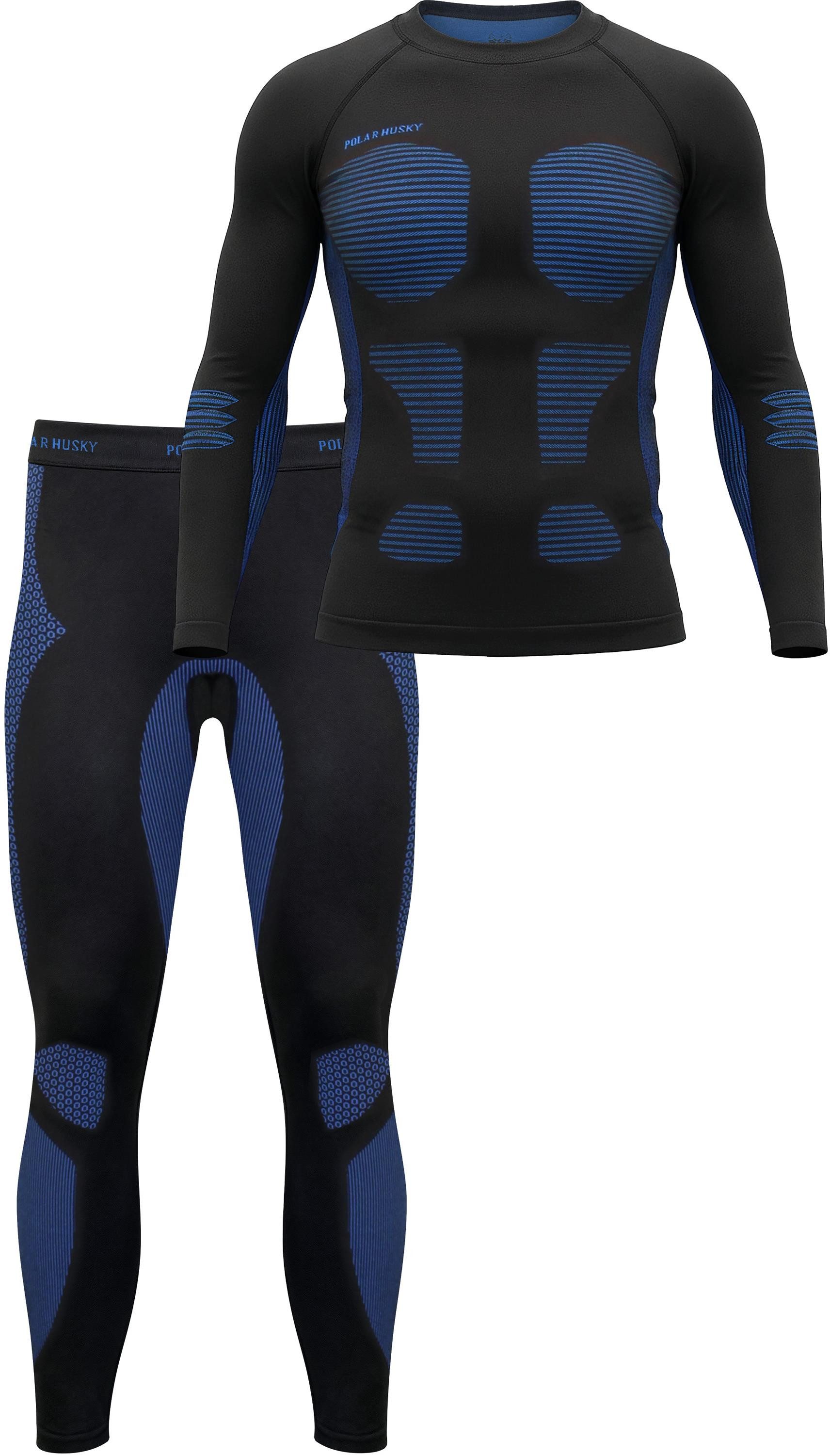 normani Sportanzug Herren Sport-Funktionsunterwäsche Set Hemd + Hose, Herren Skiunterwäsche Funktionsunterwäsche