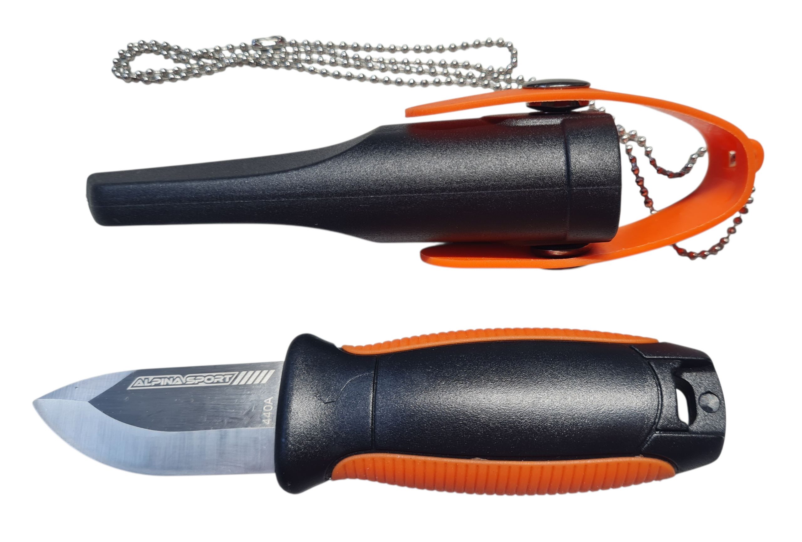 Alpina Sports Universalmesser Alpina Ancho Neckknife mit Gummi Griff, (1 St), Scheide inklusive