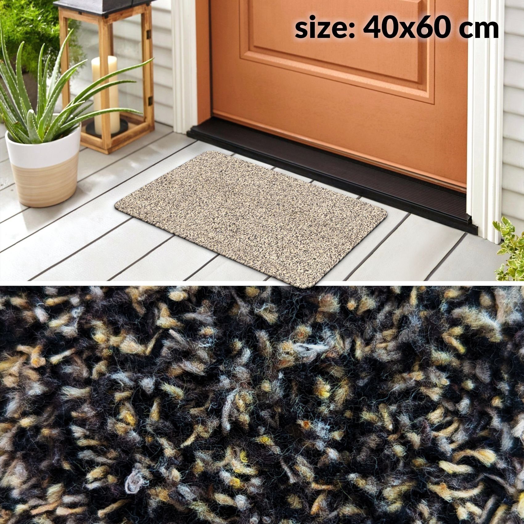 ANRO Fußmatte Türvorleger Schmutzfangmatte DOVER, rechteckig, Höhe: 4 mm, DUO-Getuftet Größe 40x60cm – Bild 3 von 5