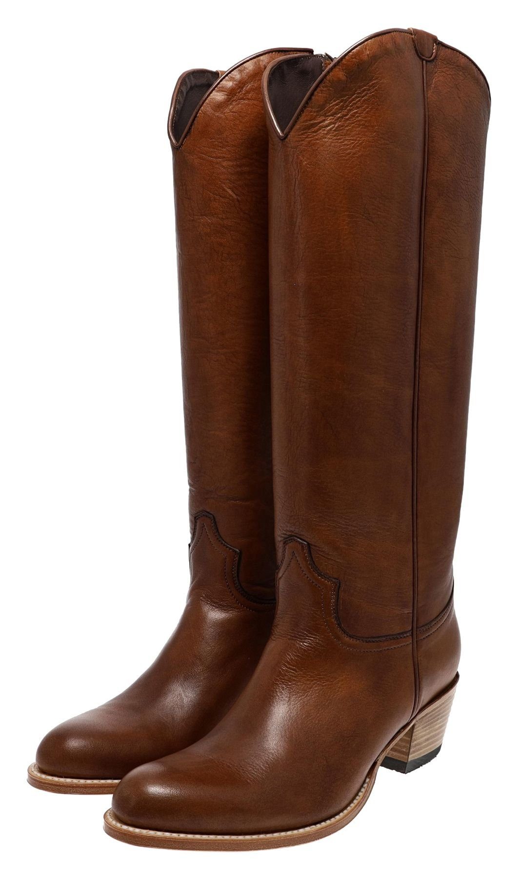 Sendra Boots DEBORA 17384 Braun Stiefel Rahmengenähter Damen Lederstiefel