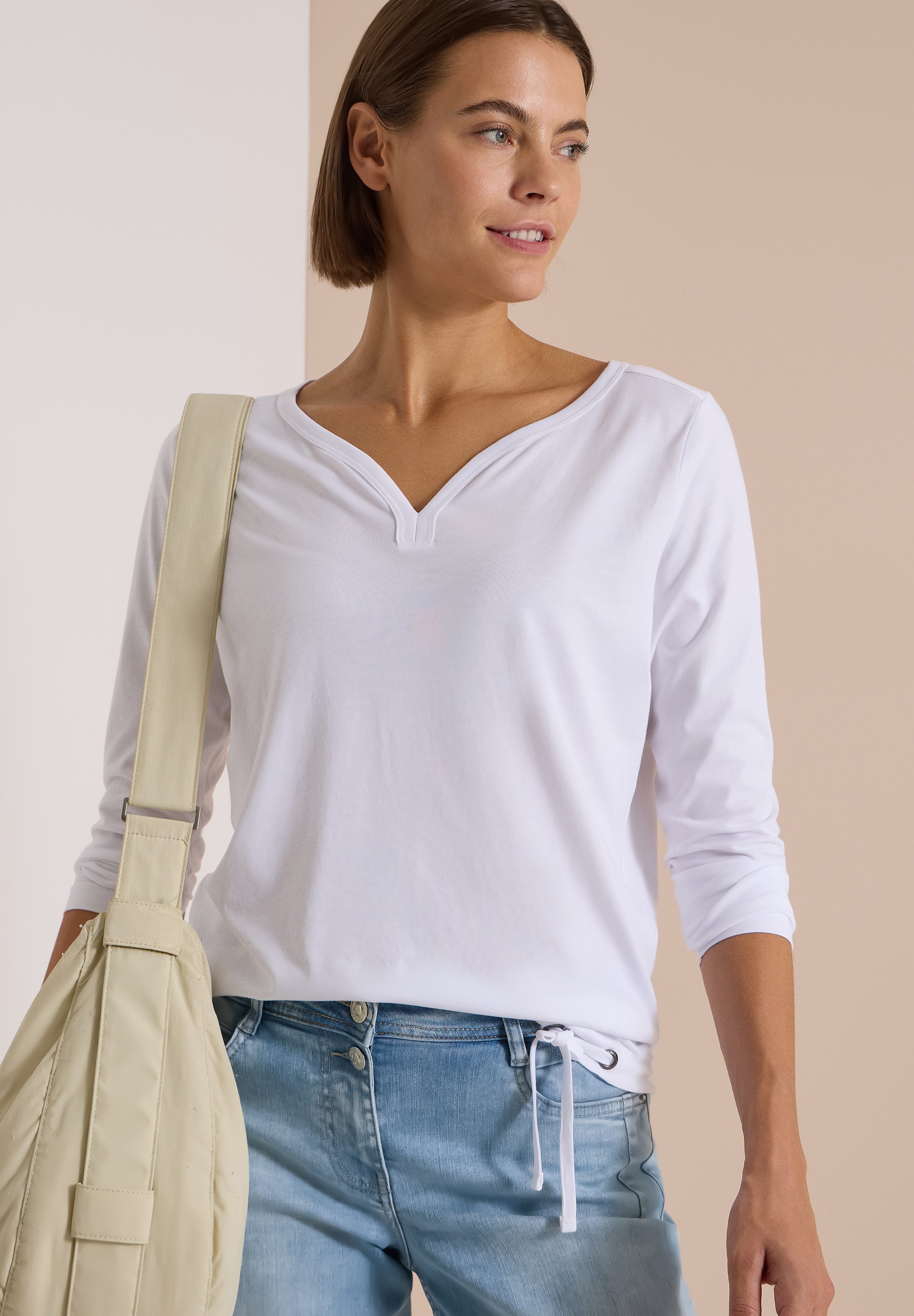 CECIL Langarmshirt mit Tunnelzug am Saum