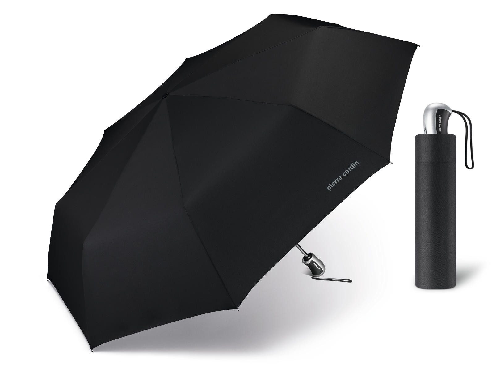 Pierre Cardin Taschenregenschirm Easymatic Big Jumbo Auf-zu Automatik Schwarz, Auf-und Zu Automatik