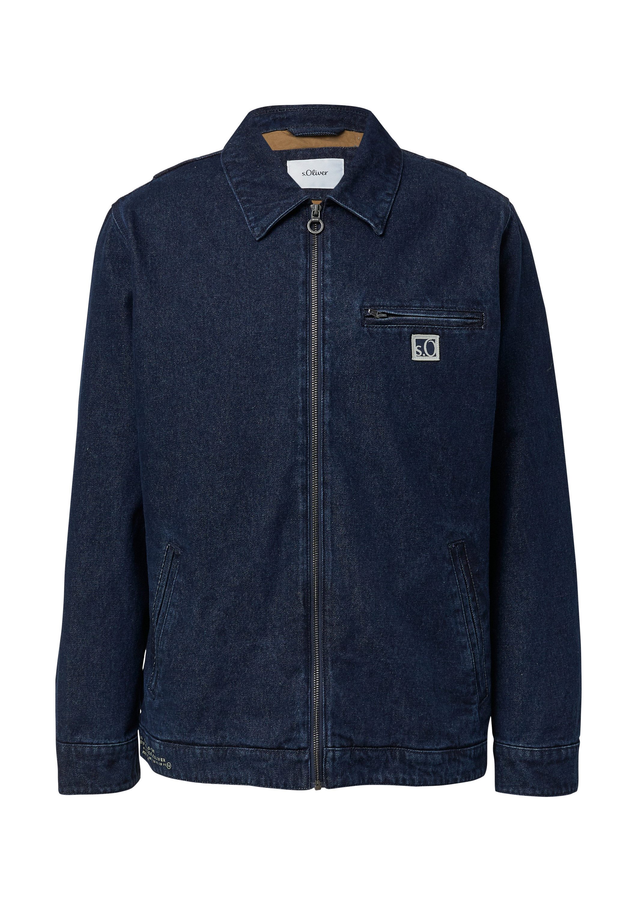 s.Oliver Funktionsjacke Outdoor-Jacke Gefüttertes Denim-Overshirt mit Eingr günstig online kaufen