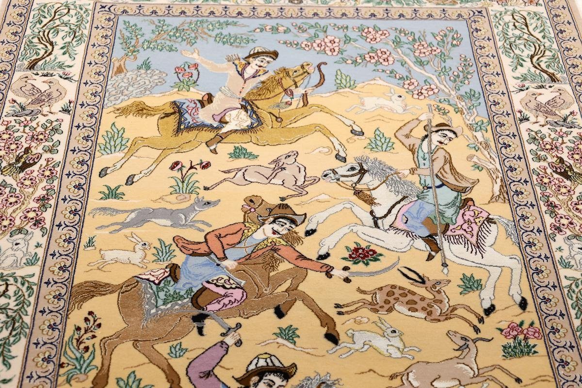 110x176 Handgeknüpfter Nain Orientteppich, Isfahan Trading, Seidenkette Orientteppich rechteckig, mm Höhe: 6