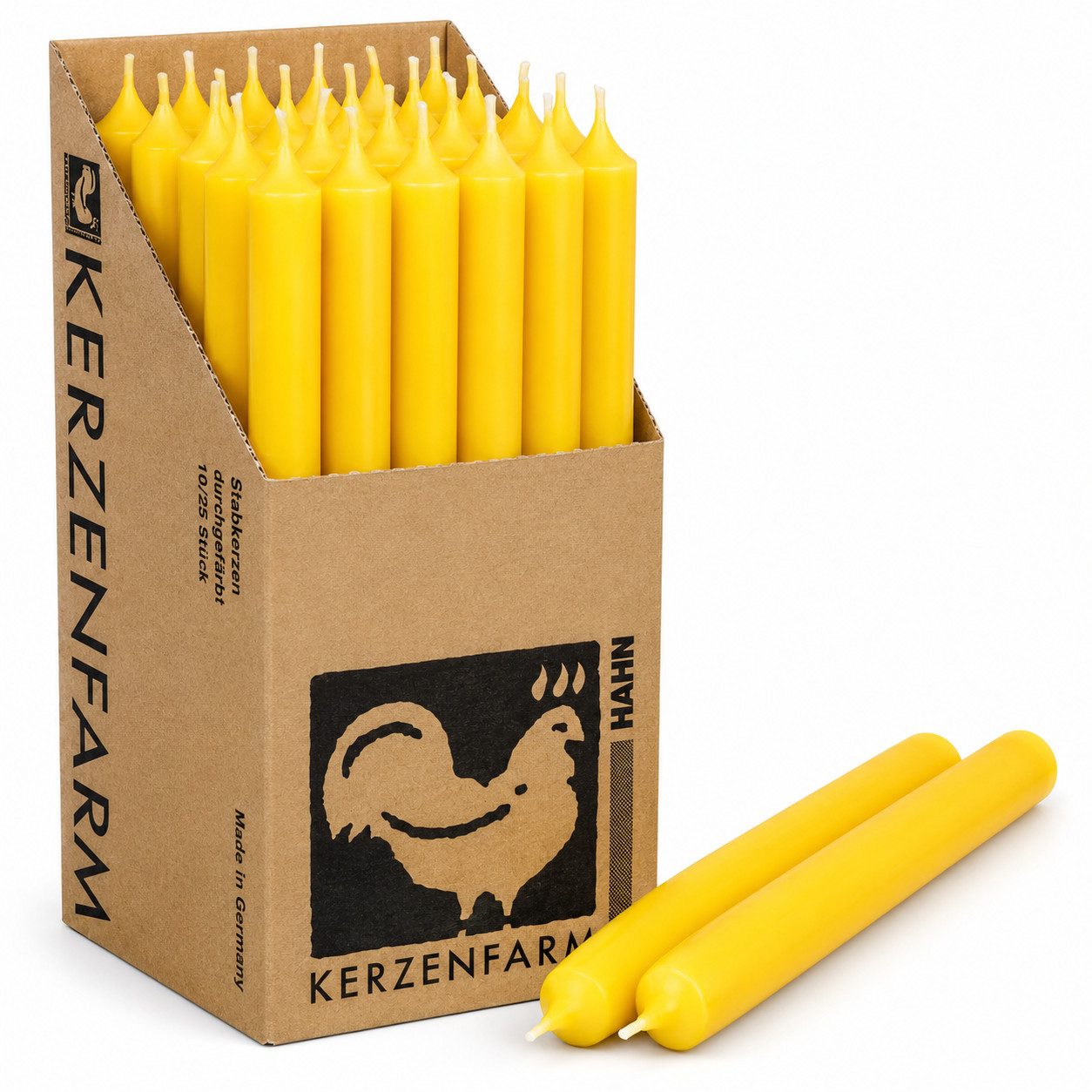 Hahn Kerzenfarm Spitzkerze Spitzkerzen XL 25 cm – Extra lange Stabkerzen aus Deutschland