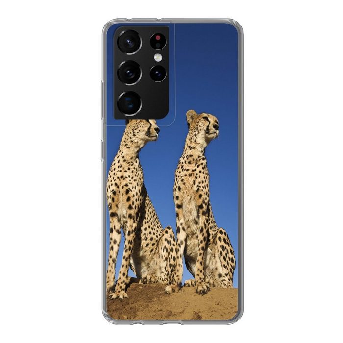 MuchoWow Handyhülle Wilde Geparden Phone Case Handyhülle Samsung Galaxy S21 Ultra Silikon Schutzhülle