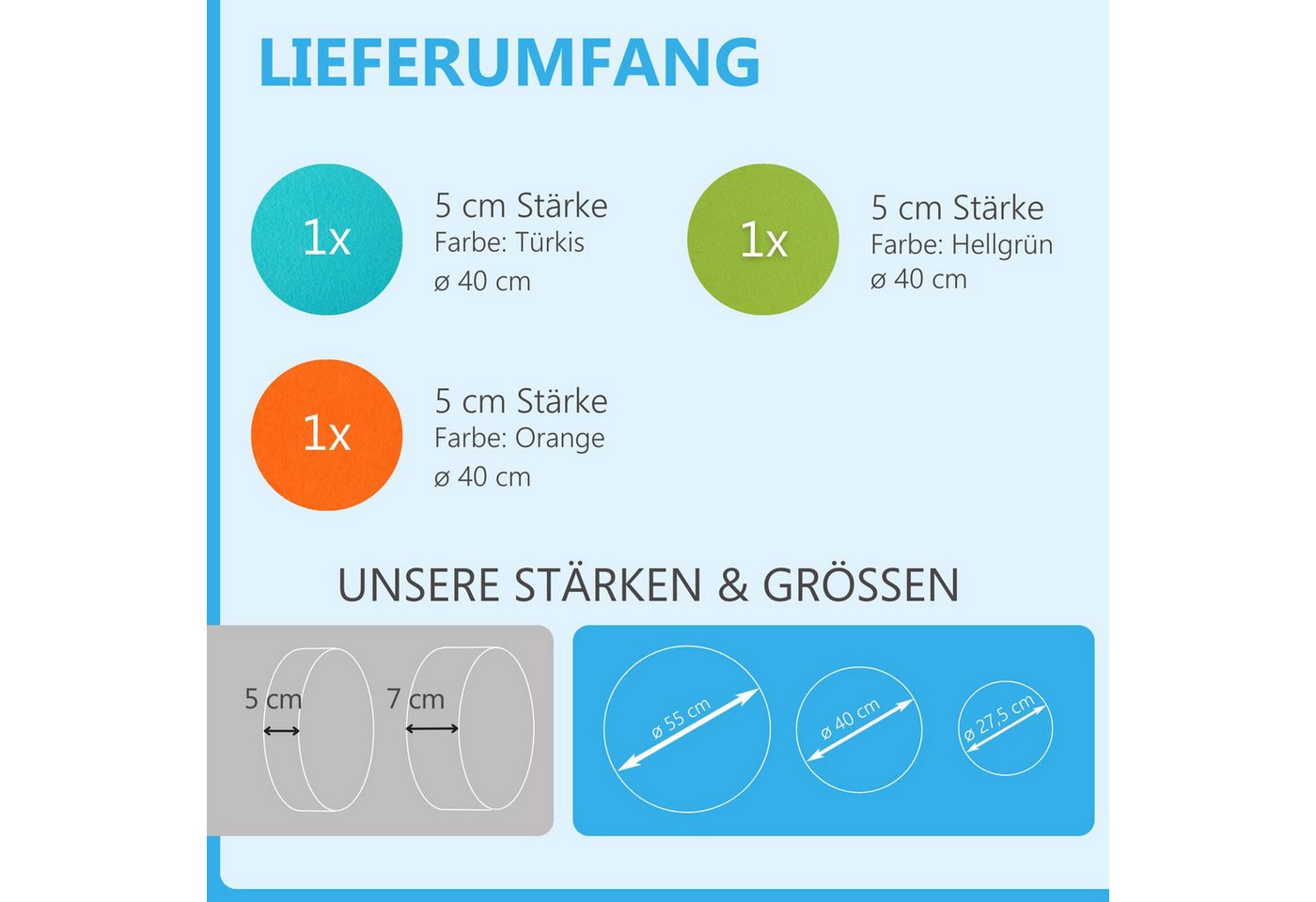 Thumbnail - platino24 Wandpaneel 3 Akustik Schallabsorber aus Basotect ® G+ / Kreis Ø 40 cm Multicolore