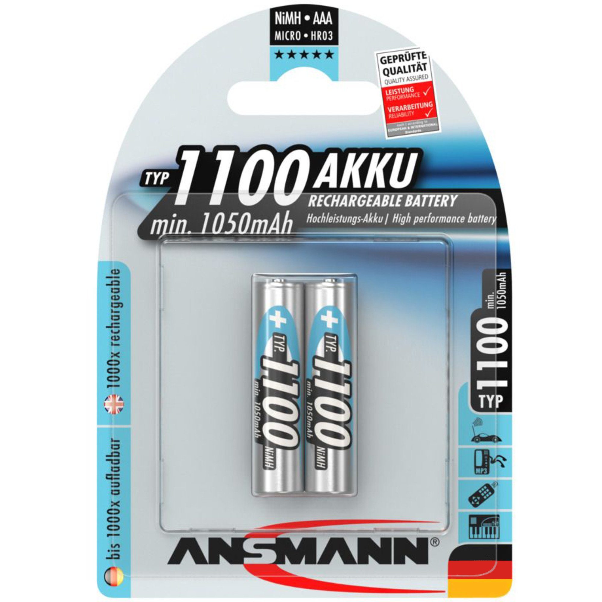 ANSMANN AG Ansmann 1100mAh NiMh Professional, Akku Akku (1,2 V V)