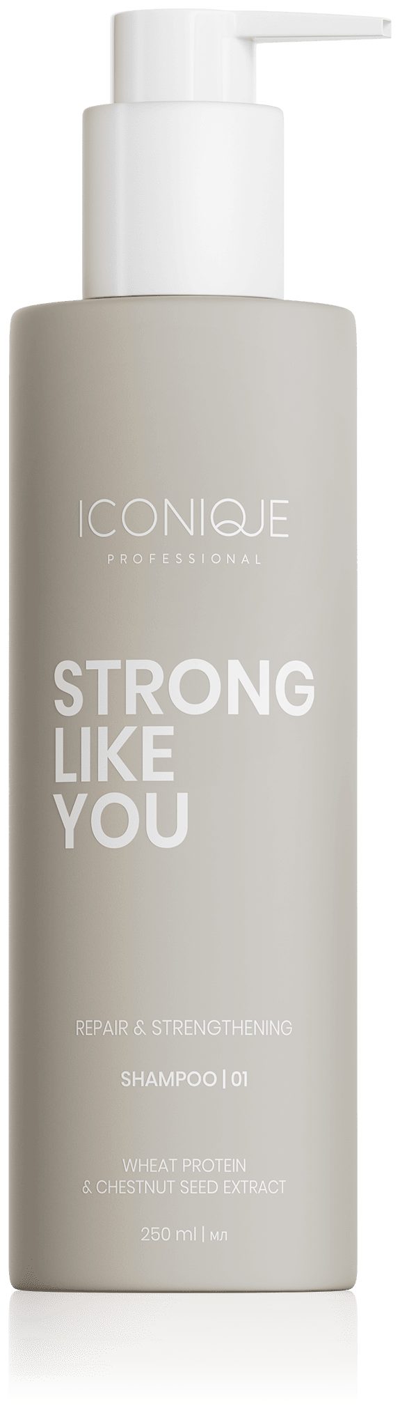 ICONIQUE Professional Haarshampoo STRONG LIKE YOU Shampoo – repariert & stärkt geschädigtes Haar