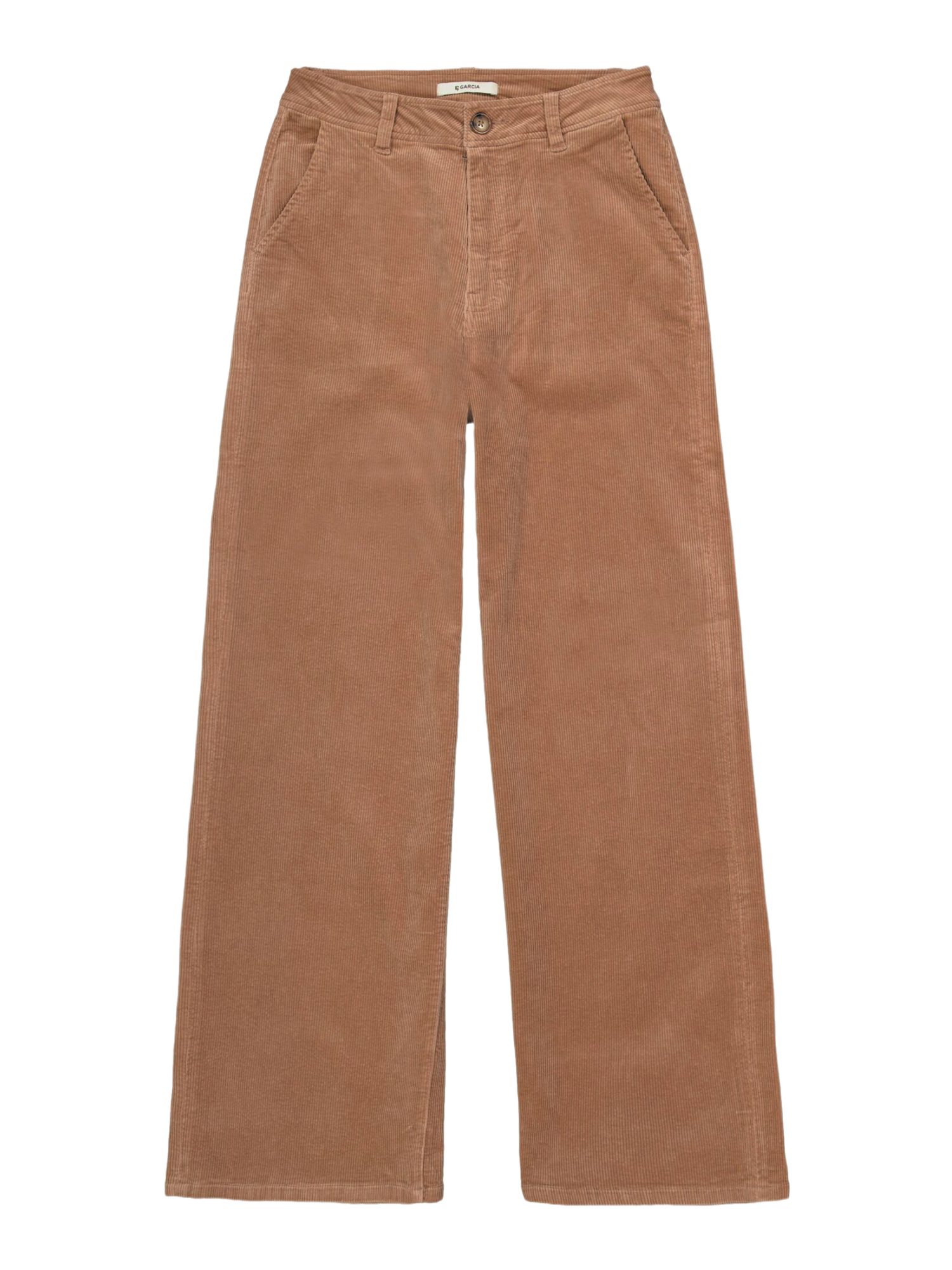 Garcia Stoffhose braun, Casual, Baumwolle, Unifarben, Straight Leg, Mittel