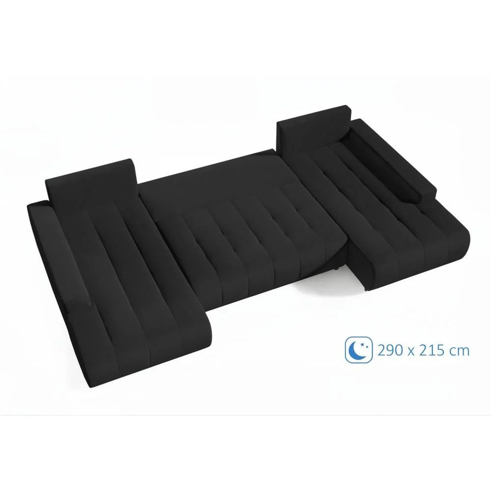 Beautysofa Ecksofa DRACO U mit Schlaffunktion & Bettkasten, U-Form Schlafsofa mit freistehend und DL-Mechanismus, Liegefläche: 140 x 290 cm