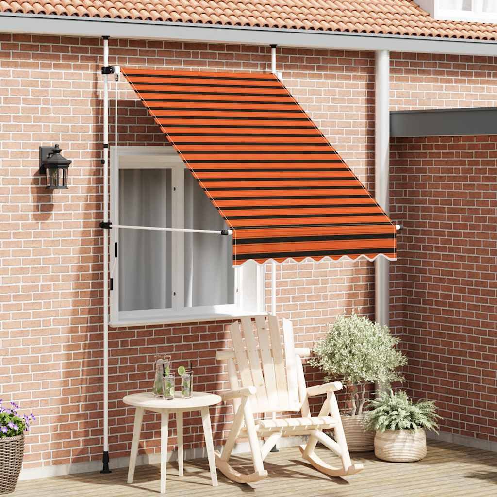 furnicato Markise Einziehbare Handbetrieben 150 cm Orange und Braun (1-St)