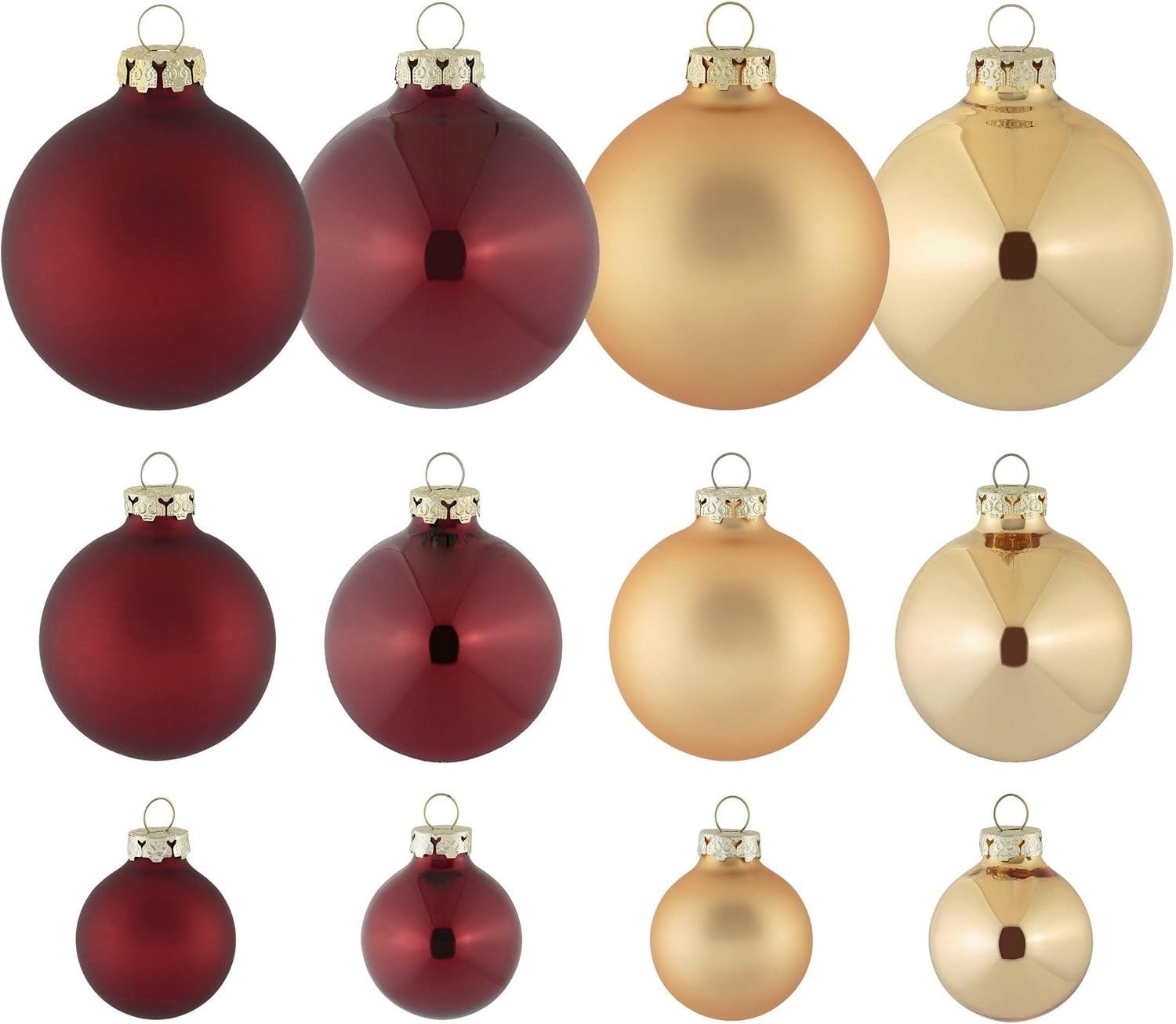 Thüringer Glasdesign Weihnachtsbaumkugel Christbaumkugeln aus Glas, 40 tlg. Set, Weihnachtsbaum-Schmuck, Glas