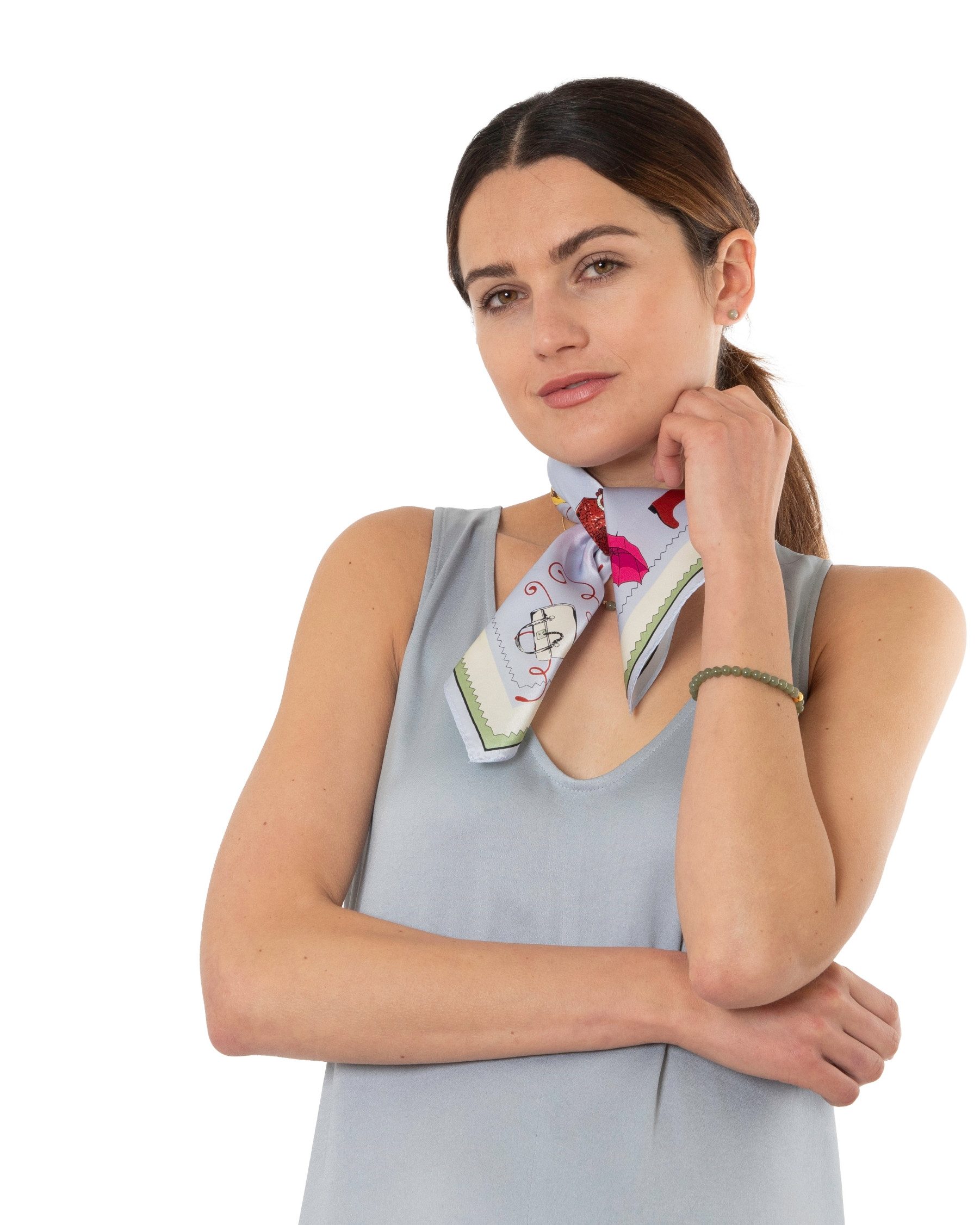 MayTree Seidentuch quadratisch,Big City Life 53x53 cm hellblau, Nickituch, günstig online kaufen