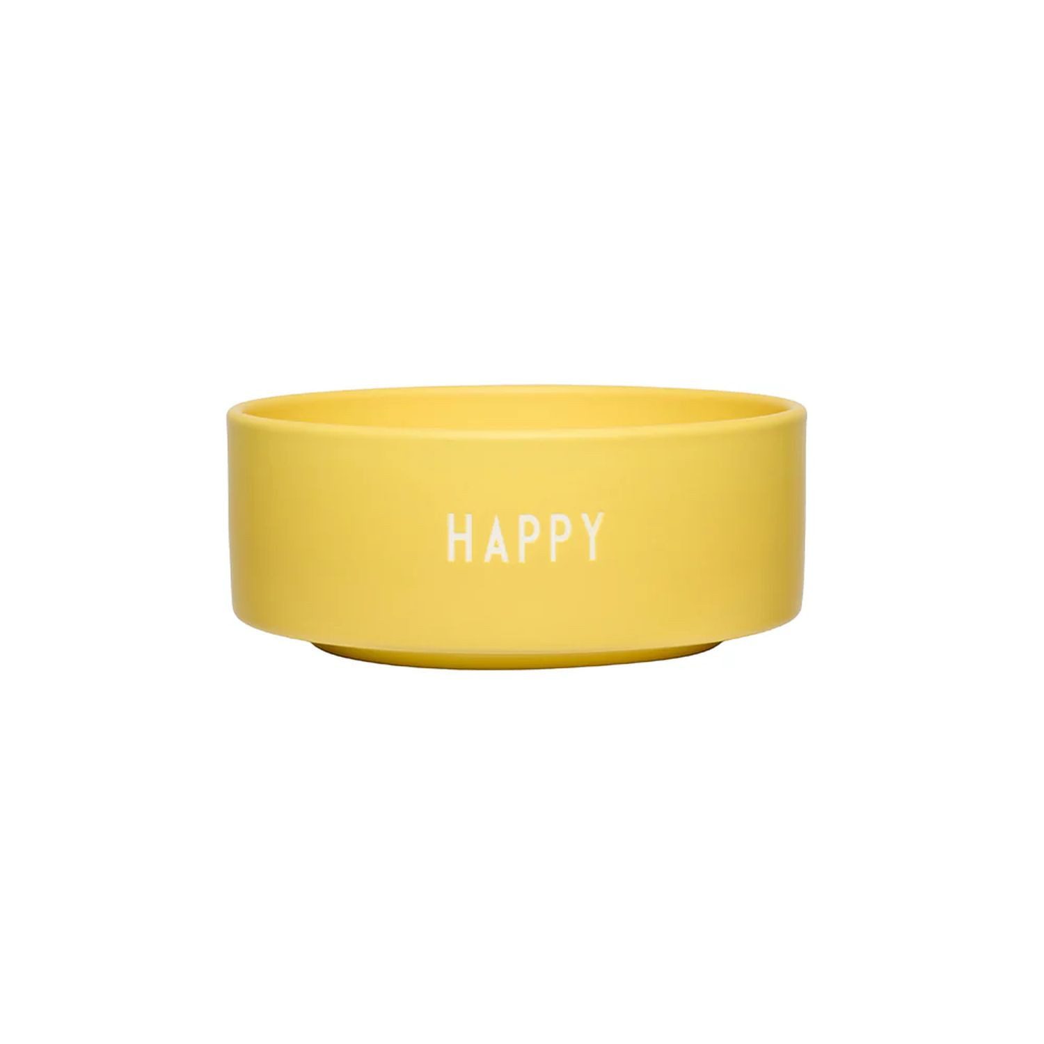Design Letters Snackschale Snack Bowl Happy Gelb, Porzellan