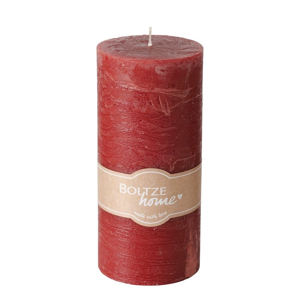 BOLTZE Stumpenkerze Boltze Stumpenkerze Casual, rot, H 15 cm, 2053084 (1-tlg)