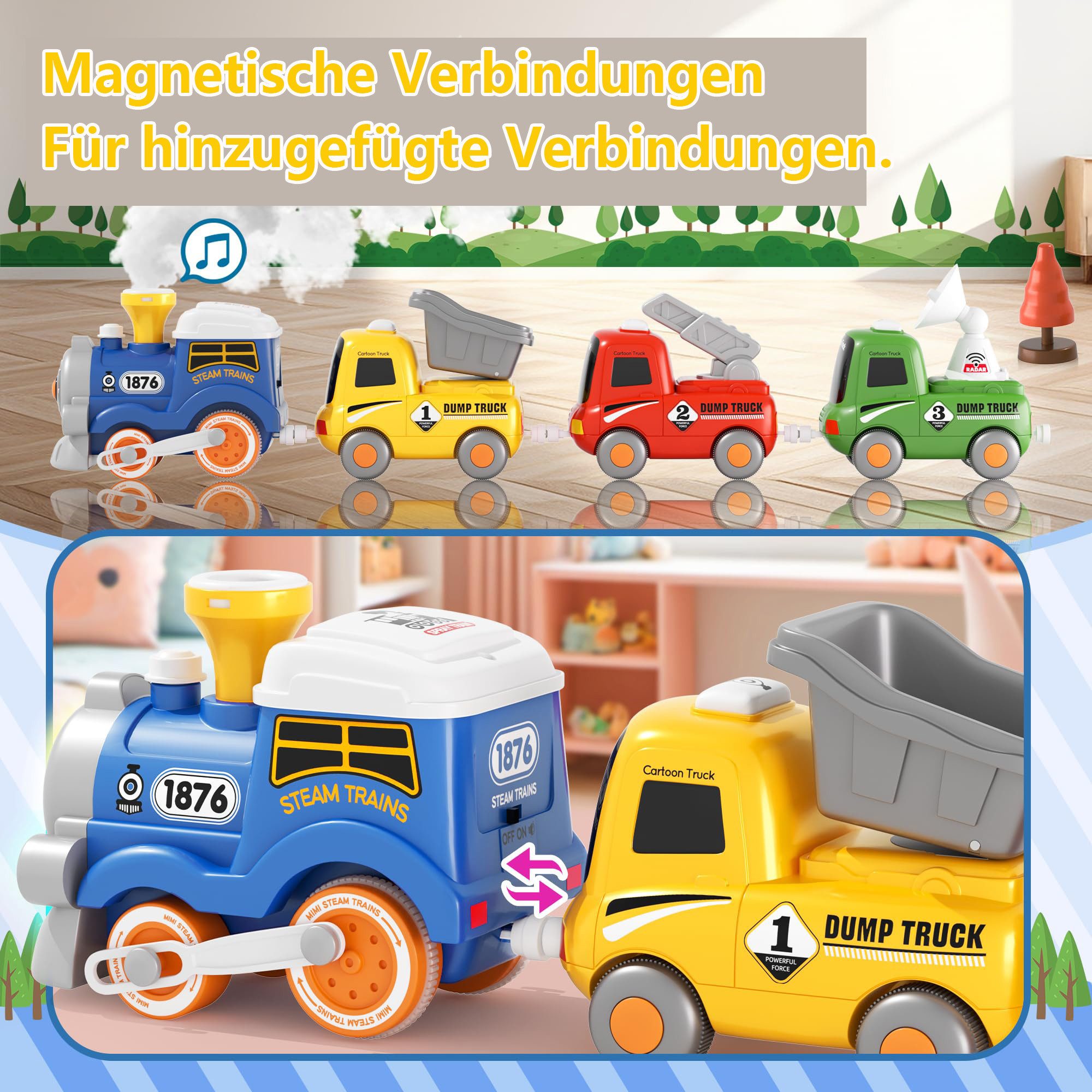 CLTYQ Spielzeug-Zug Zug Set für Kleinkinder mit Dampf, Elektrische Eisenbah günstig online kaufen