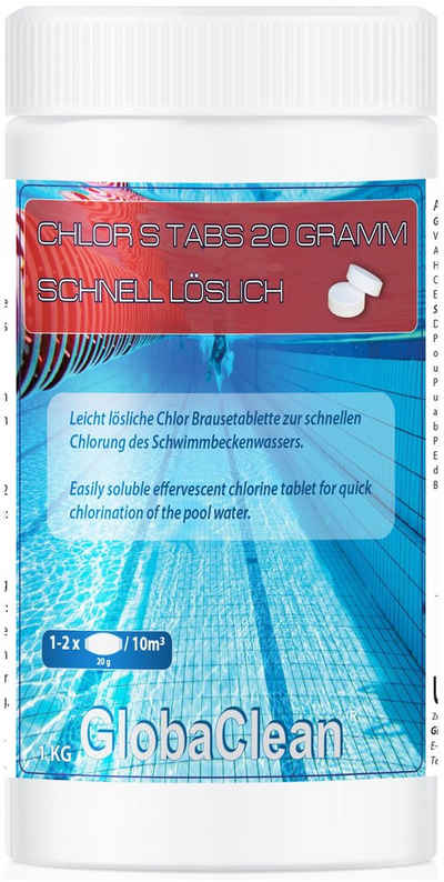 GlobaClean Chlortabletten 1 kg Pool Chlor S Tabs 20g