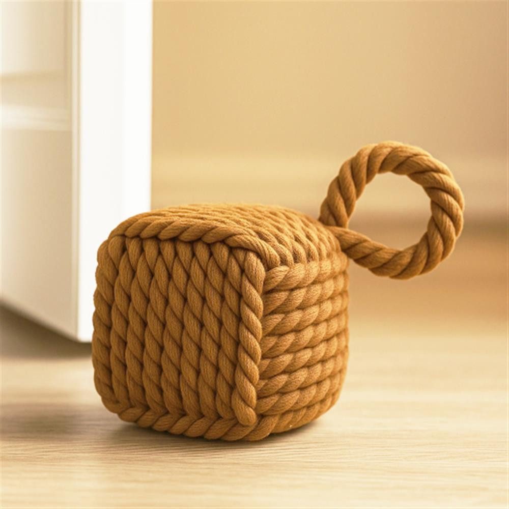 BOLTZE GRUPPE Türstopper Square Würfel Beige 2er Set, dekorativer Türstopper Fensterstopper als Würfel in Beige 2 Stück – Bild 5 von 5