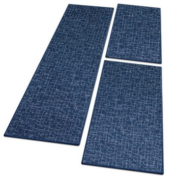 Bettumrandung Bermuda Blau, 3 Größen, ideal im Schlafzimmer Floordirekt, Höhe 7 mm, (3-tlg), geeignet für Fußbodenheizungen