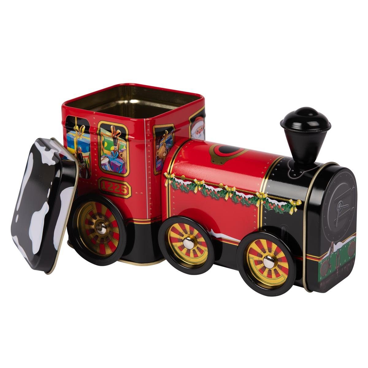 POWERHAUS24 Keksdose Blechdose Santa Express mit Backrezept, Metall, (Kein Set)