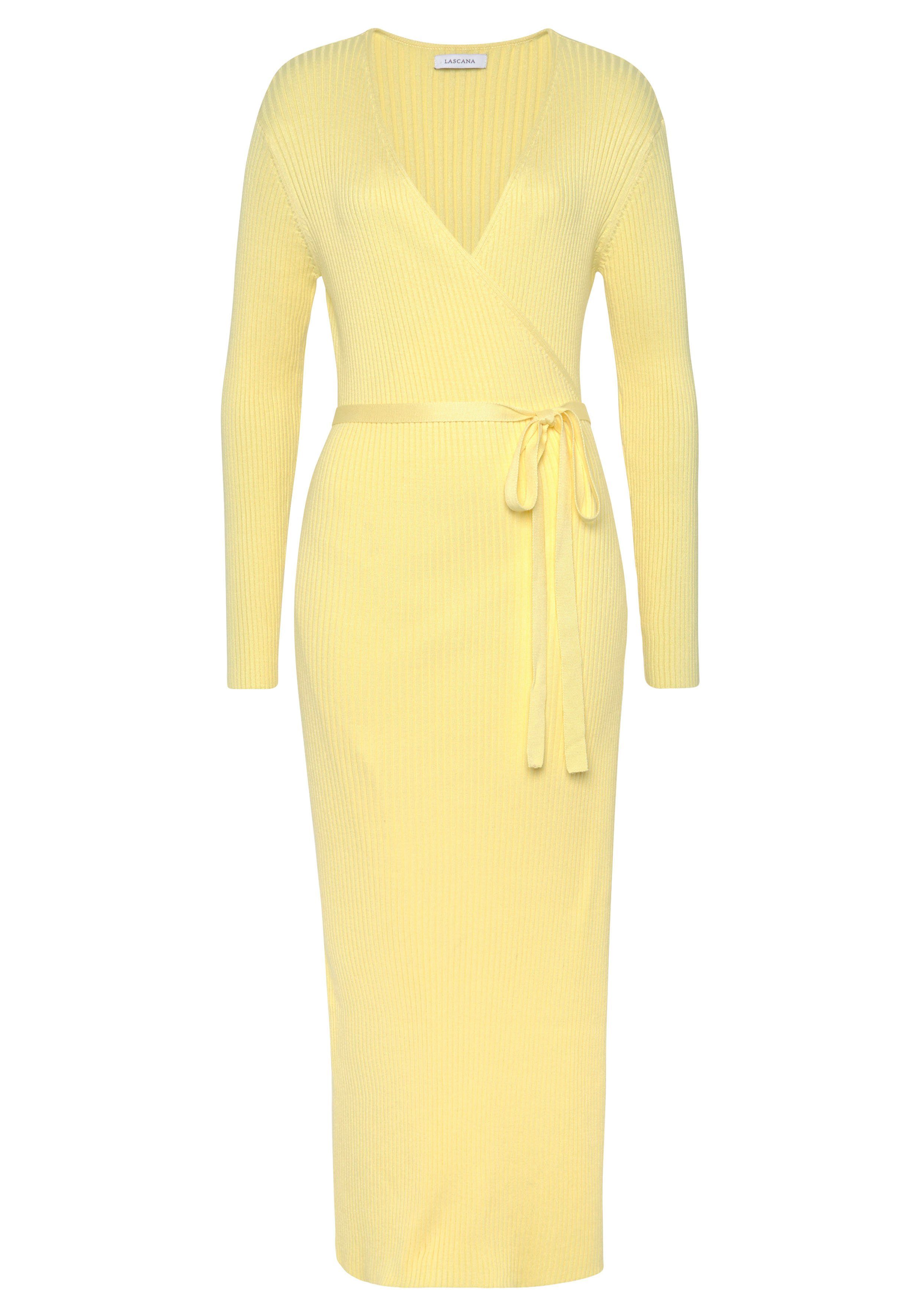 LASCANA Strickkleid Loungekleid zum wickeln mit Taillengürtel, Loungewear günstig online kaufen