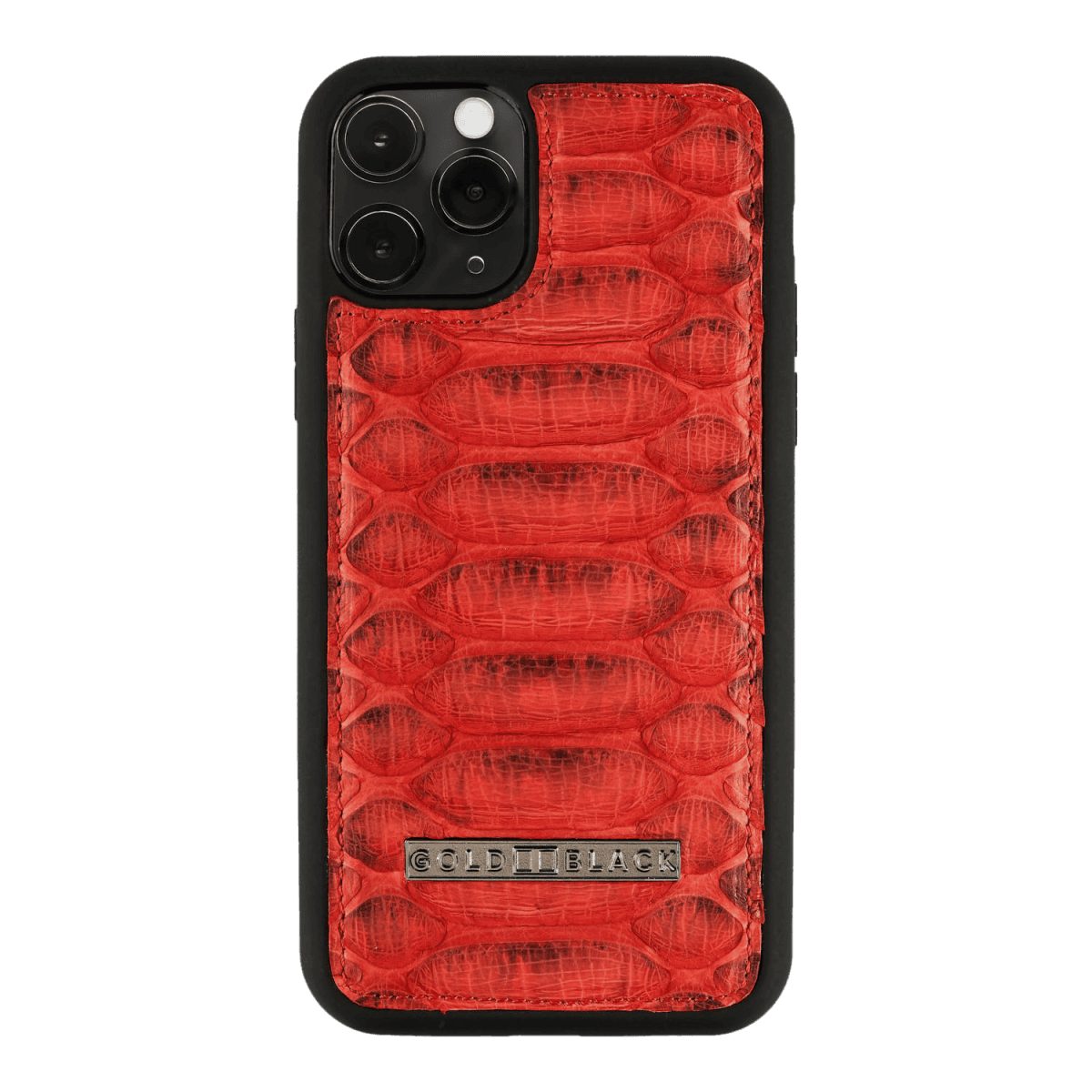 Handyhülle GOLDBLACK iPHONE 11 PRO LEDERHÜLLE PYTHON DUNKELROT