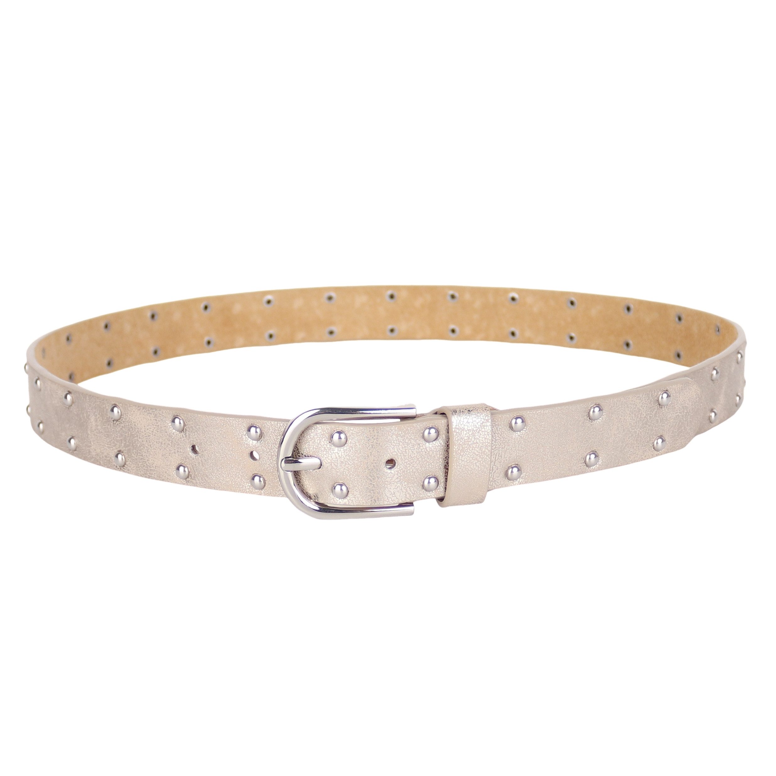 MIRROSI Ремені із заклепками Damen Ремені mit Nieten ca.28mm Breit (Розмір auswählbar 85–105 cm) Kunstleder Oberseite, Echtleder Innenseite