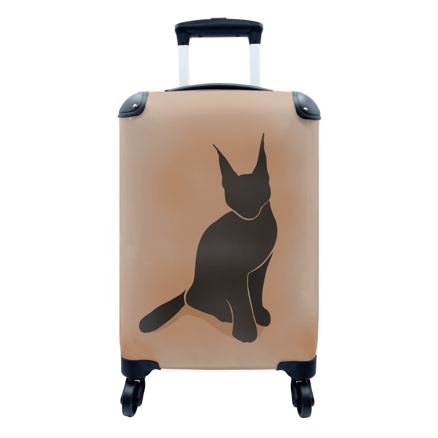 MuchoWow Handgepäckkoffer Katzen Rollen, Minimalismus - für Ferien, - Reisekoffer rollen, Haustiere, mit 4 Reisetasche Trolley, Handgepäck